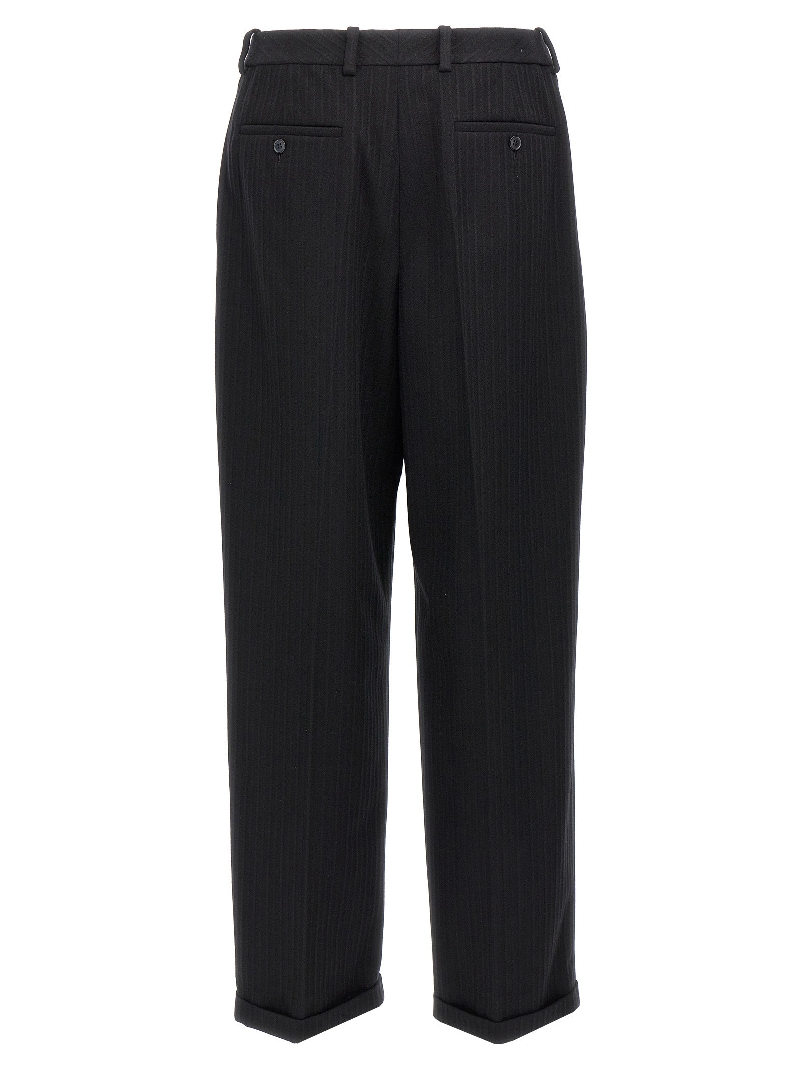 Saint Laurent Black Wool Dress Men's Pants