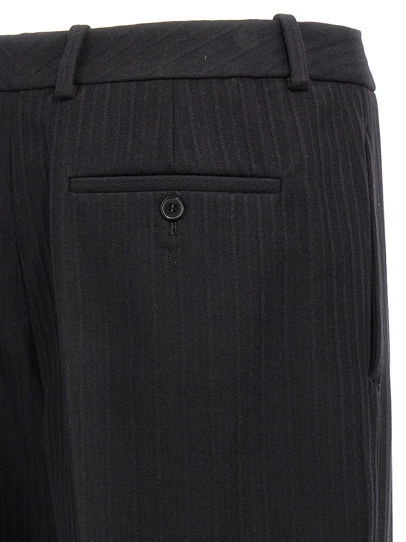 Saint Laurent Black Wool Dress Men's Pants