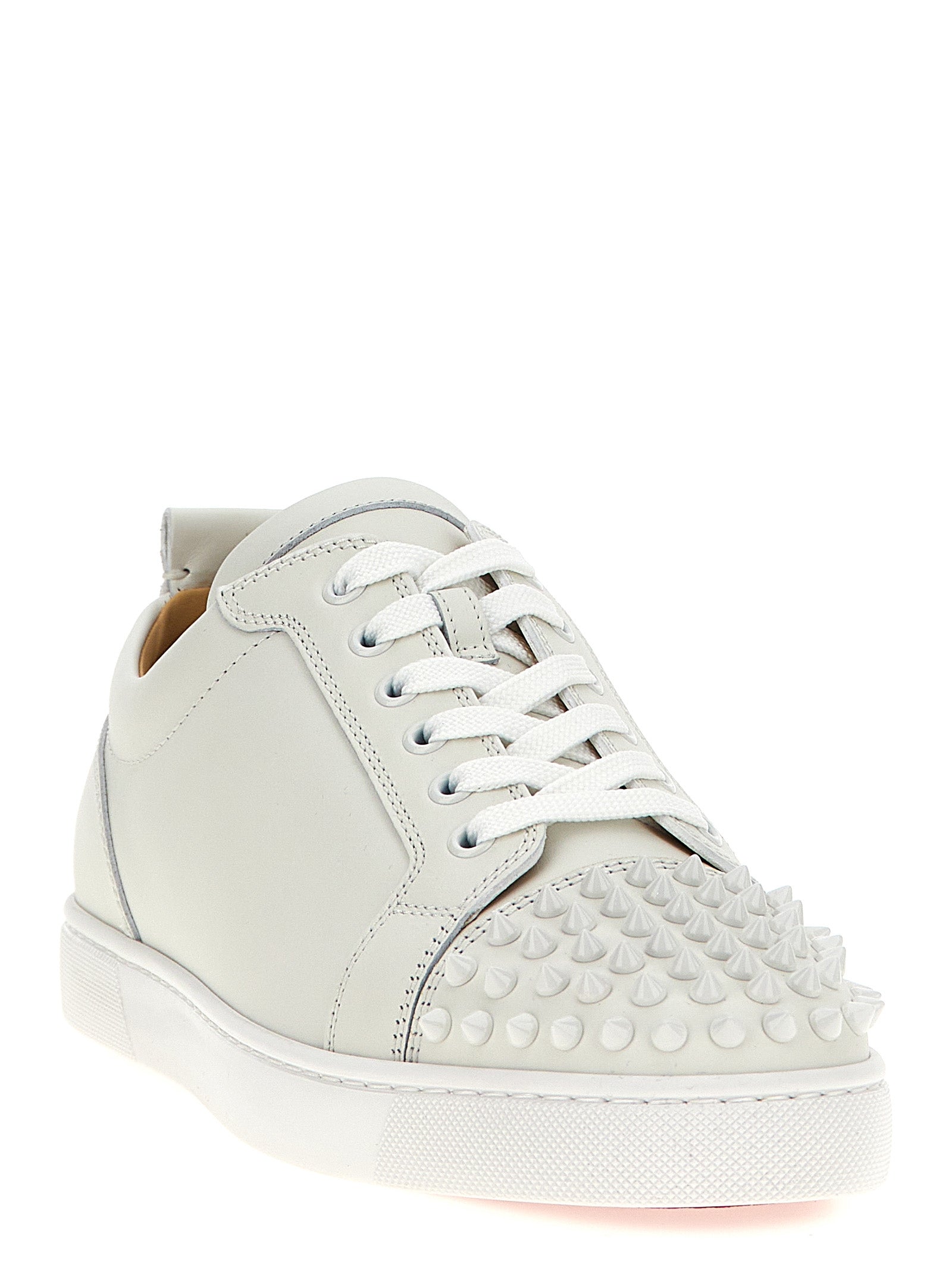 Christian Louboutin White Calfskin Low Top Men's Sneakers