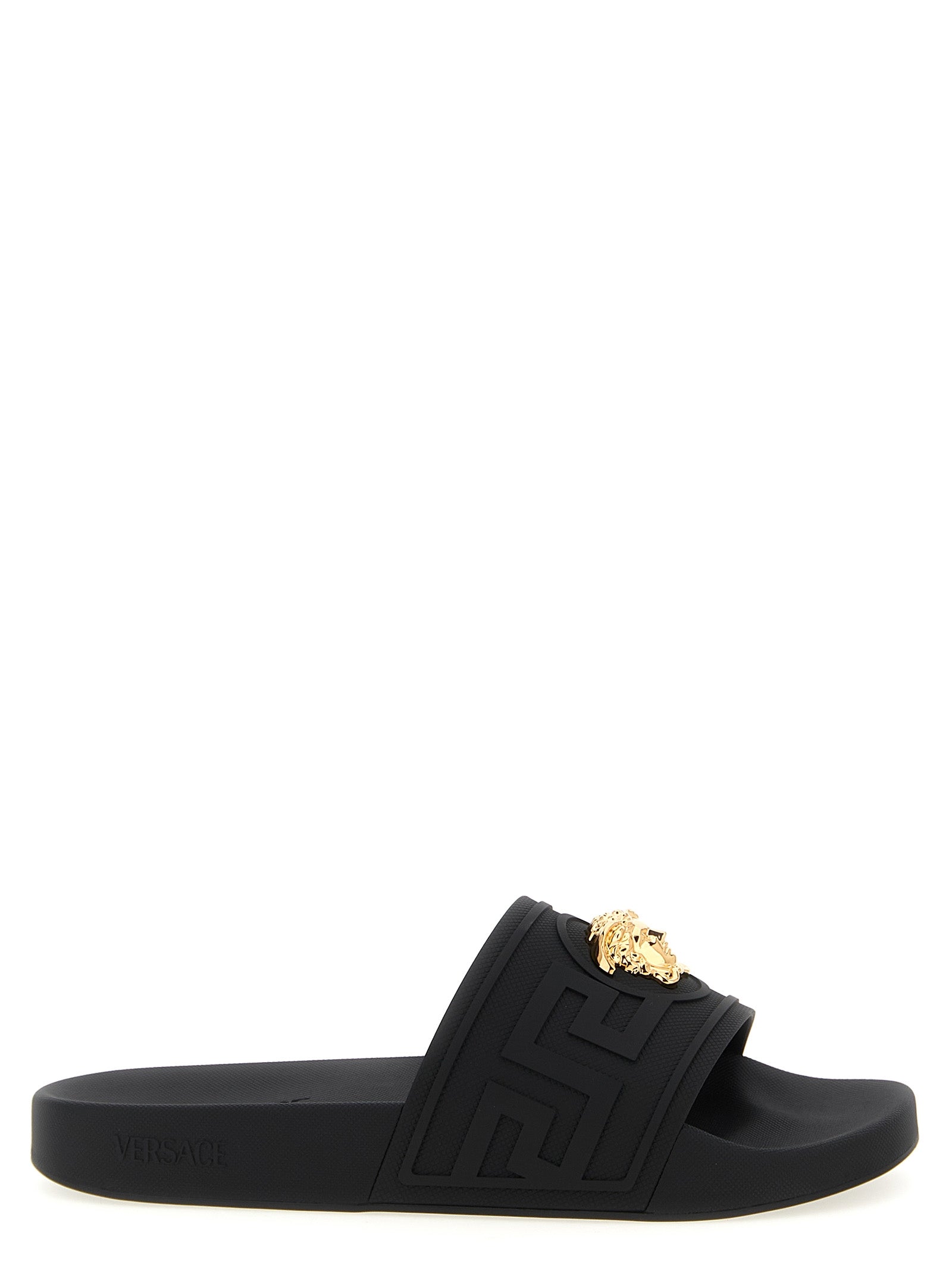 Versace Black Glass Men's Slides