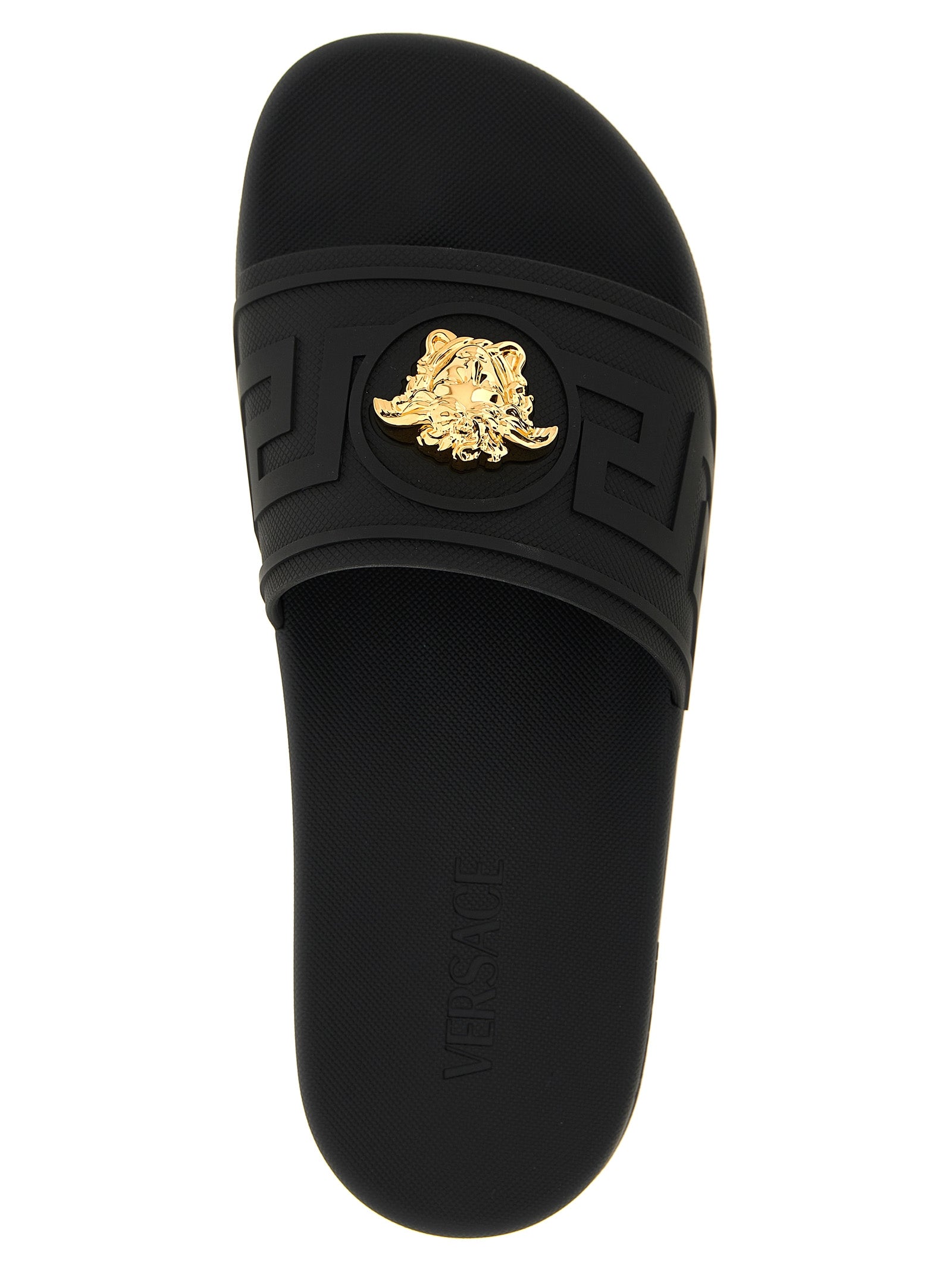 Versace Black Glass Men's Slides