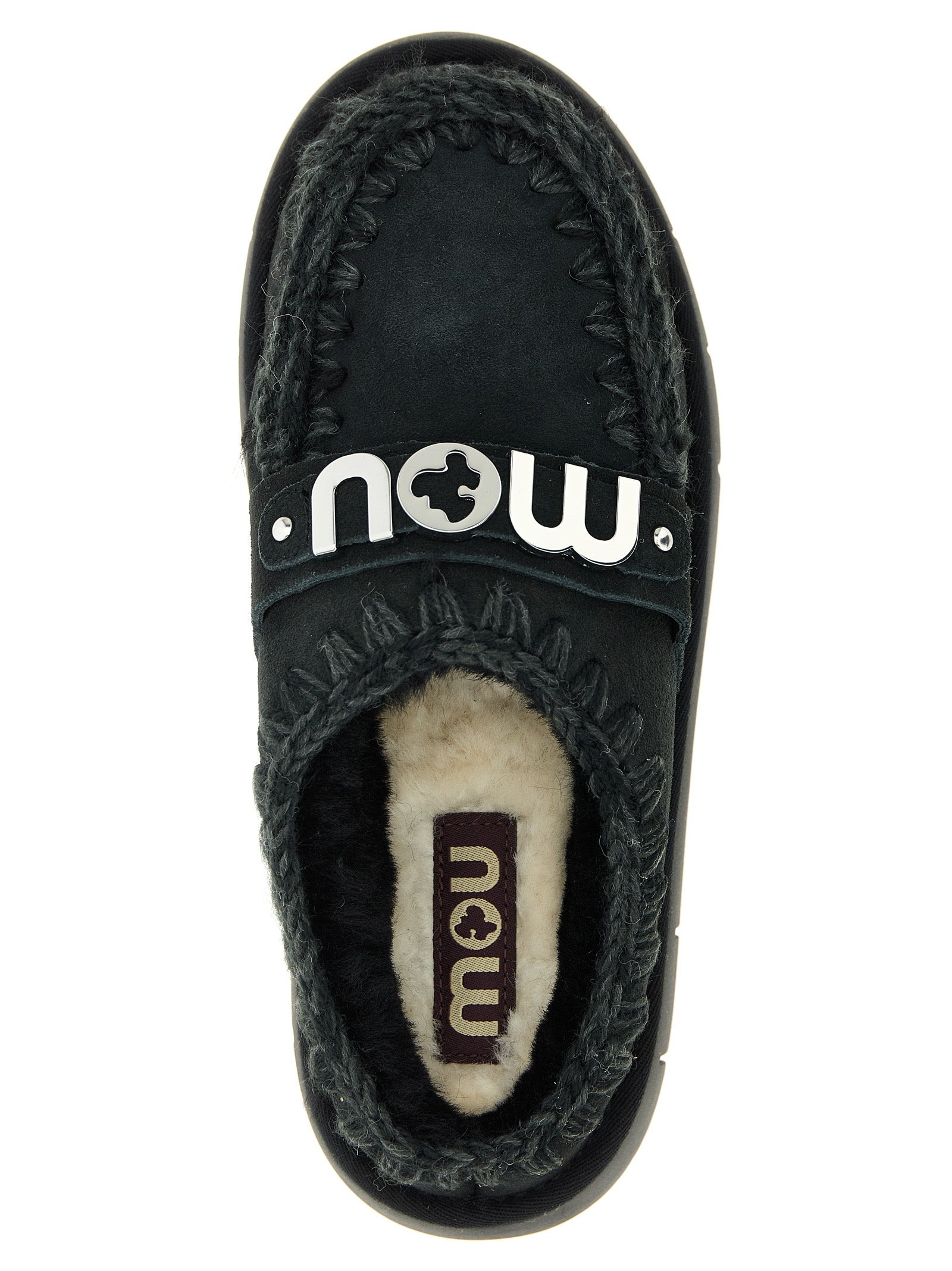 Mou Black Lamb Leather Women's Clogs
