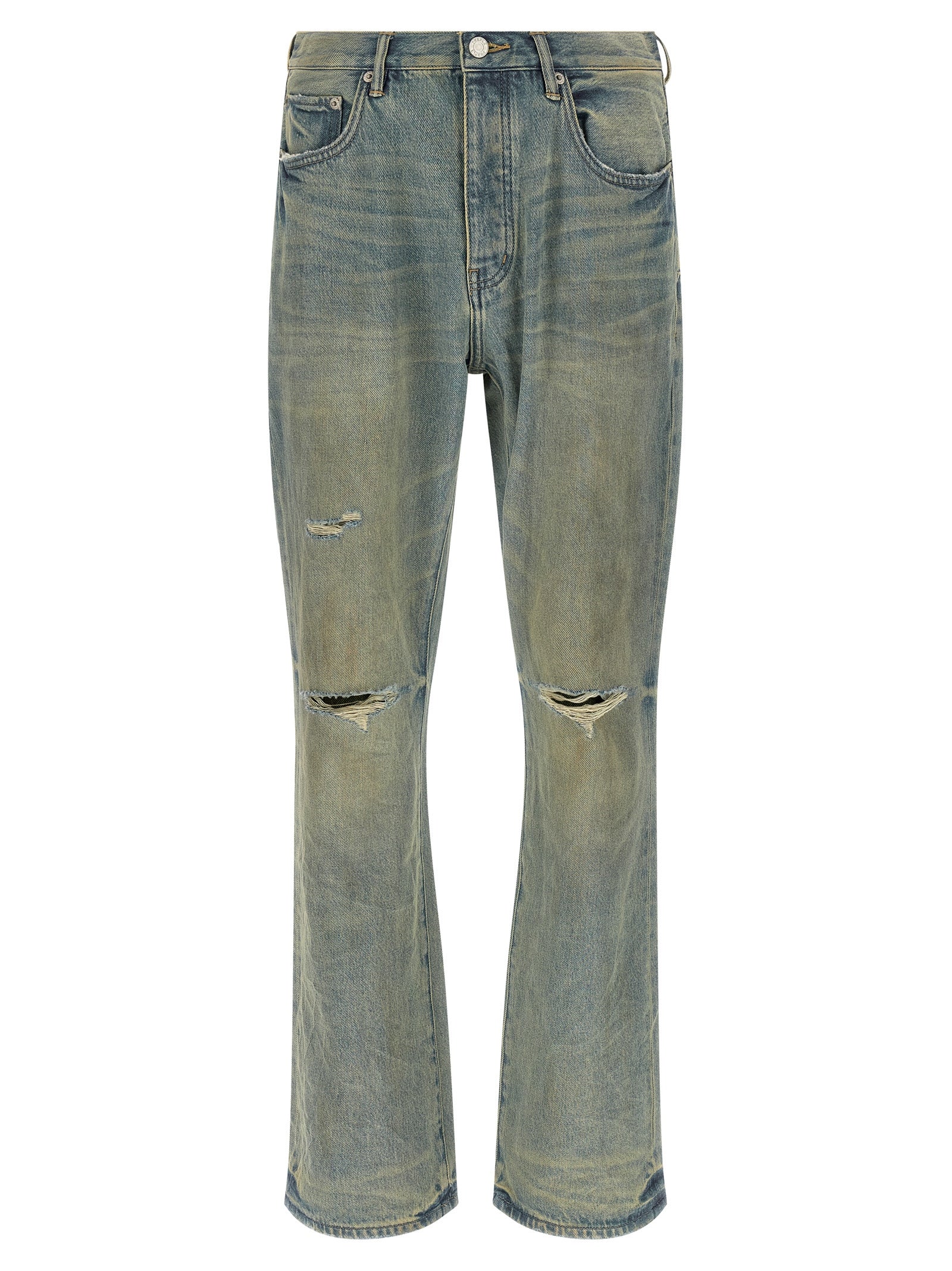 PURPLE Blue Cotton Flared Men's Jeans