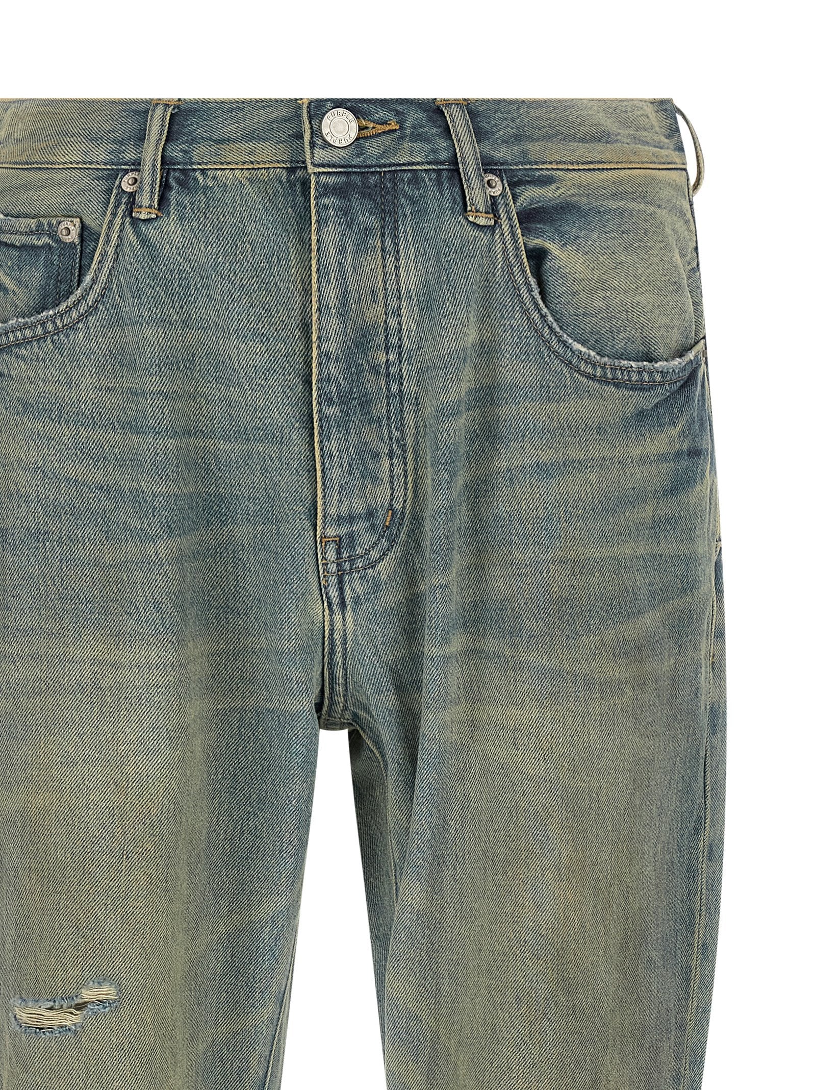 PURPLE Blue Cotton Flared Men's Jeans