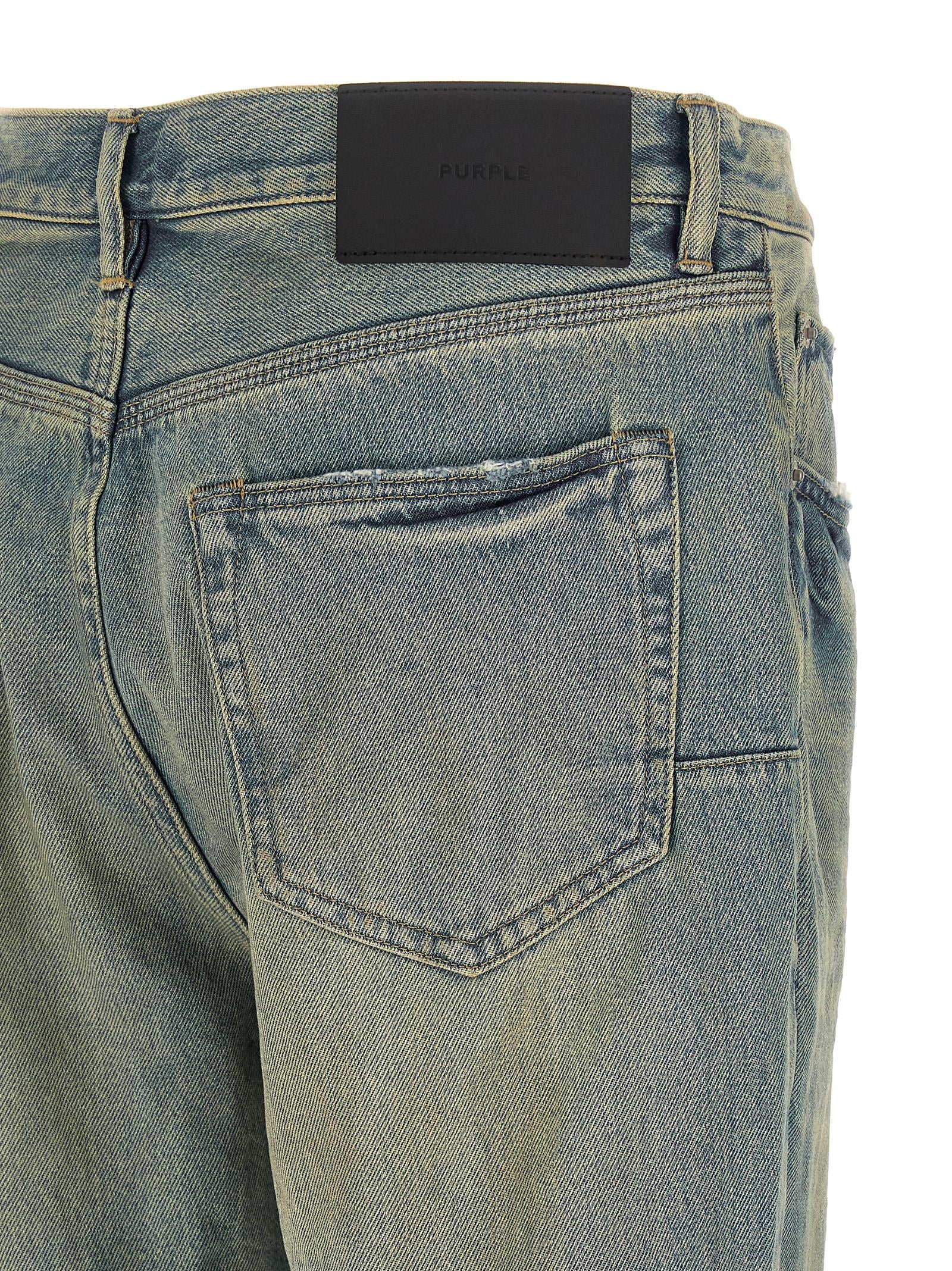 PURPLE Blue Cotton Flared Men's Jeans