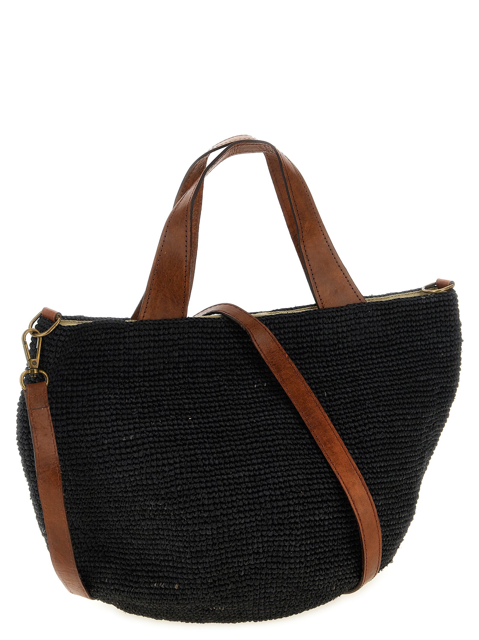 Ibeliv Black Raffia Women's Handbag