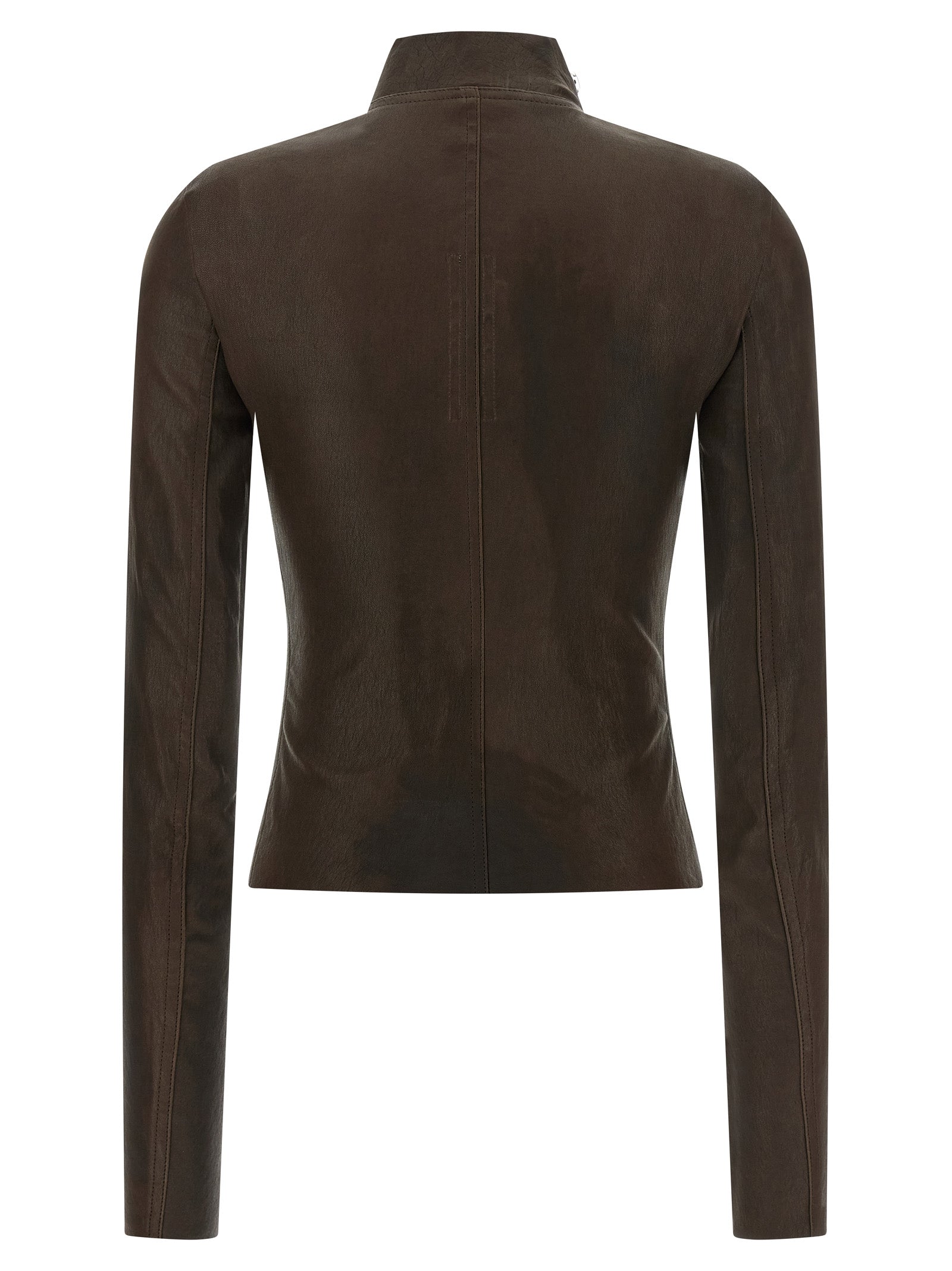 Rick Owens Brown Lamb Leather Leather Women's Jacket
