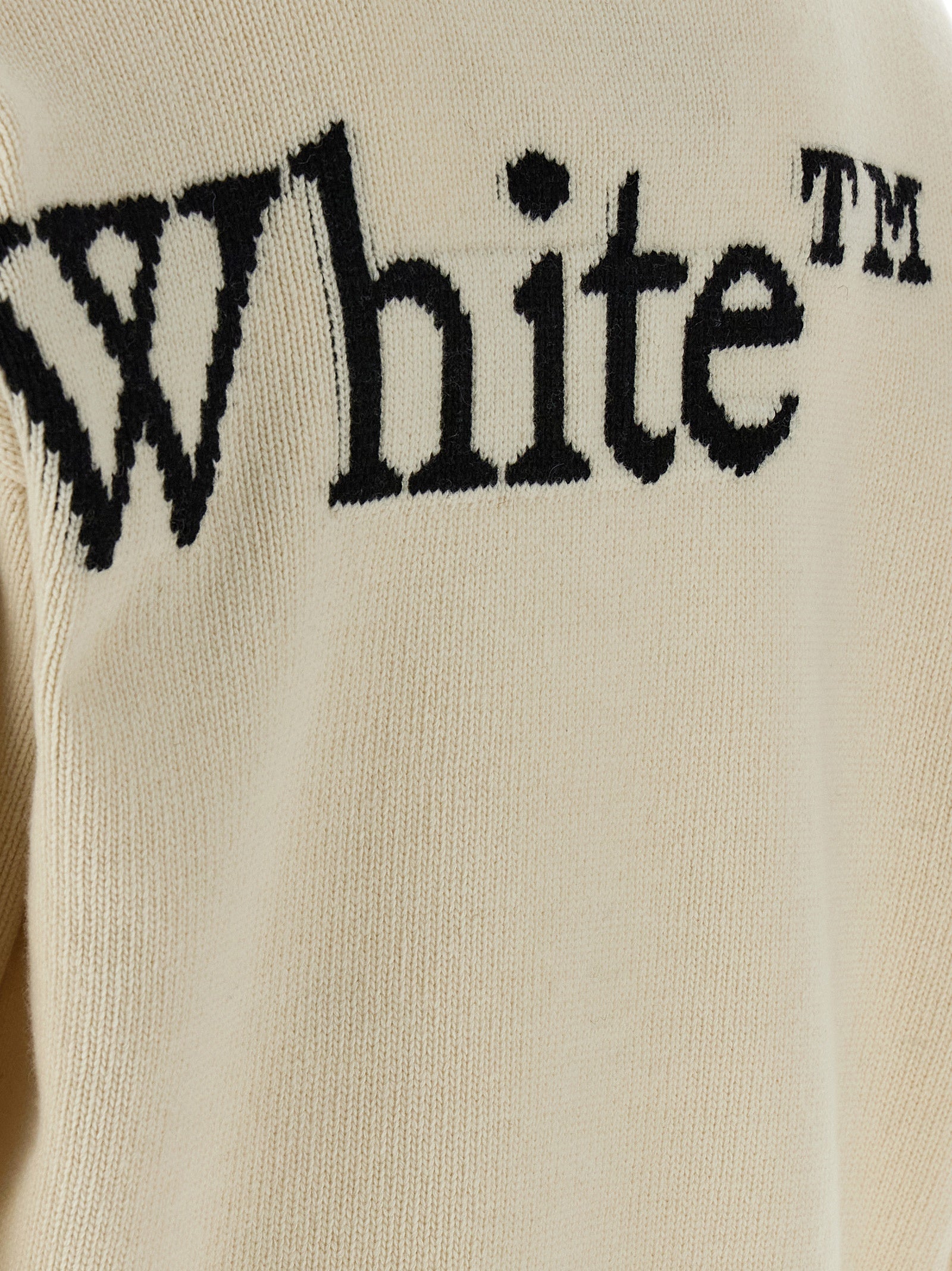 Off-White Bicolor Wool Women's Cardigan