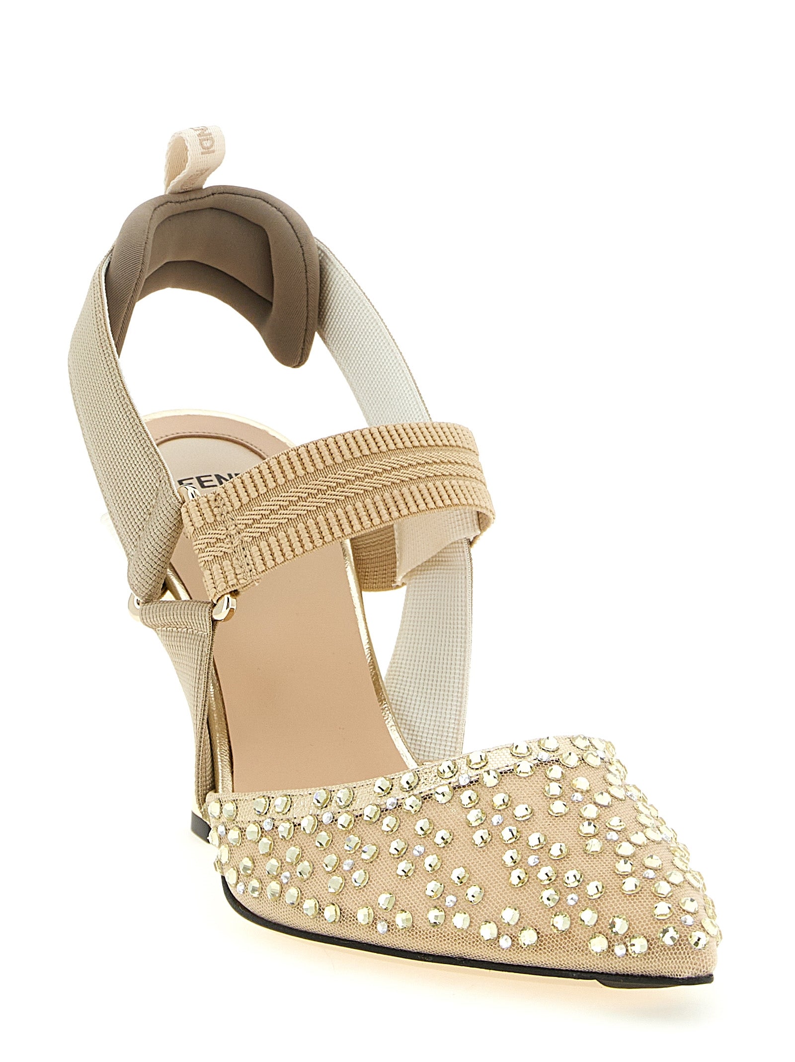 Fendi Beige Polyamide High Heel Women's Pumps