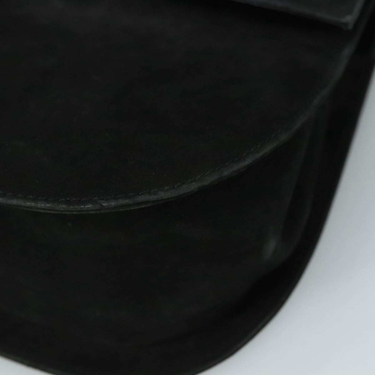 Salvatore Ferragamo Gancini Suede Black Suede Shoulder Bag Bag (Pre-Owned)