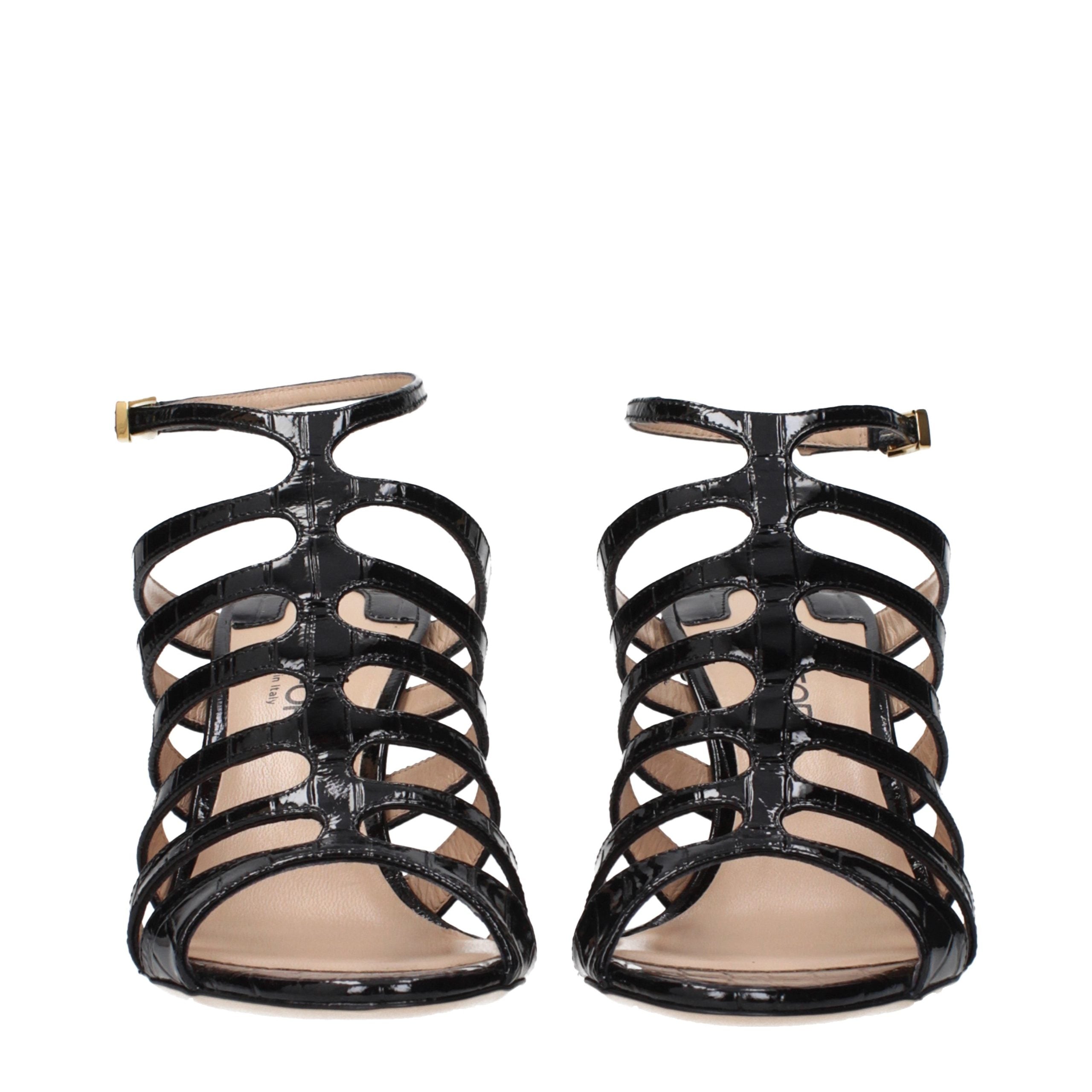 Tom Ford Black Leather Stiletto Heel Women's Sandals