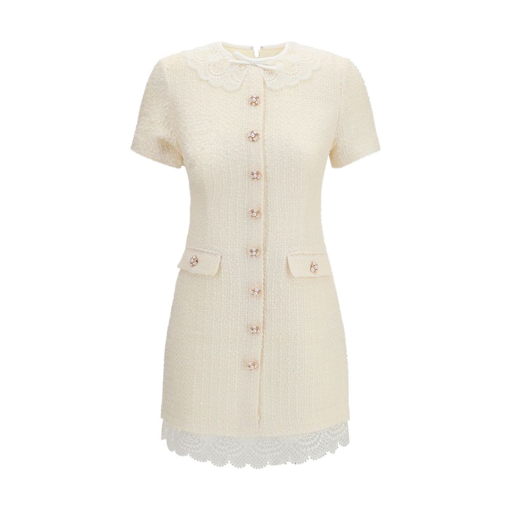 Self-Portrait Beige Polyester Casual Women's Dress