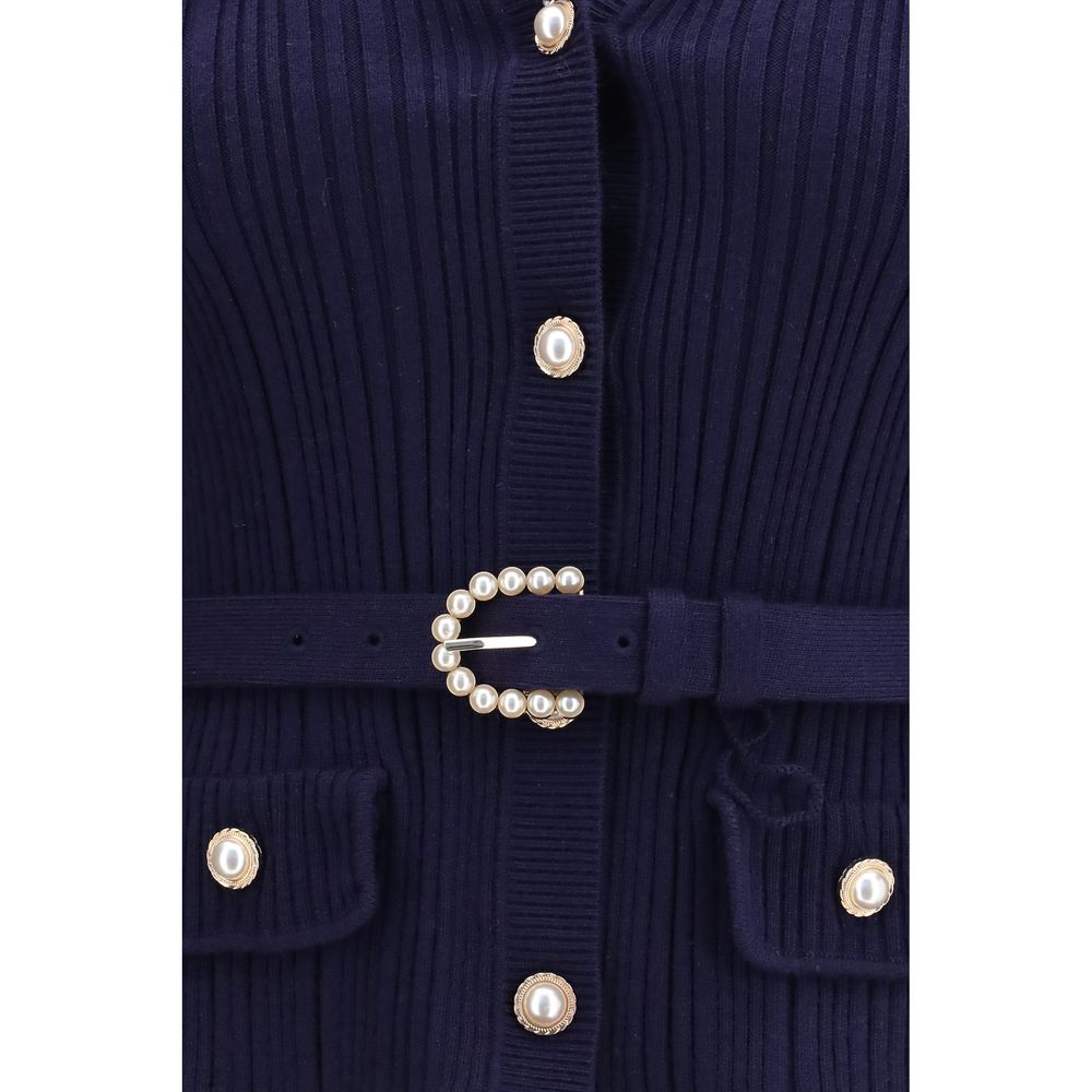 Self-Portrait Blue Polyamide Women's Cardigan