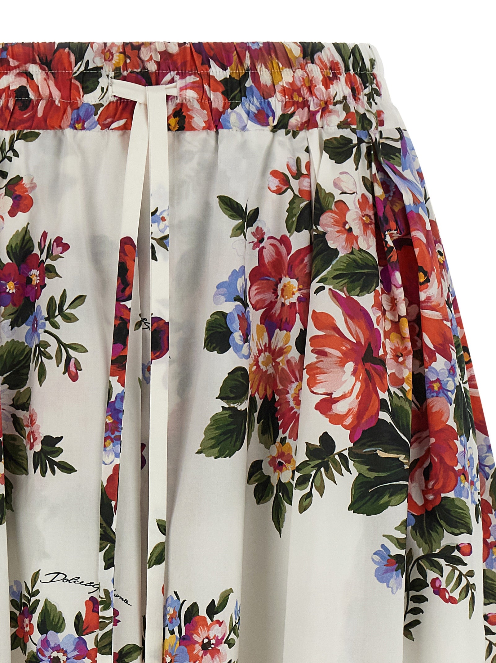 Dolce & Gabbana White Cotton Midi Women's Skirt