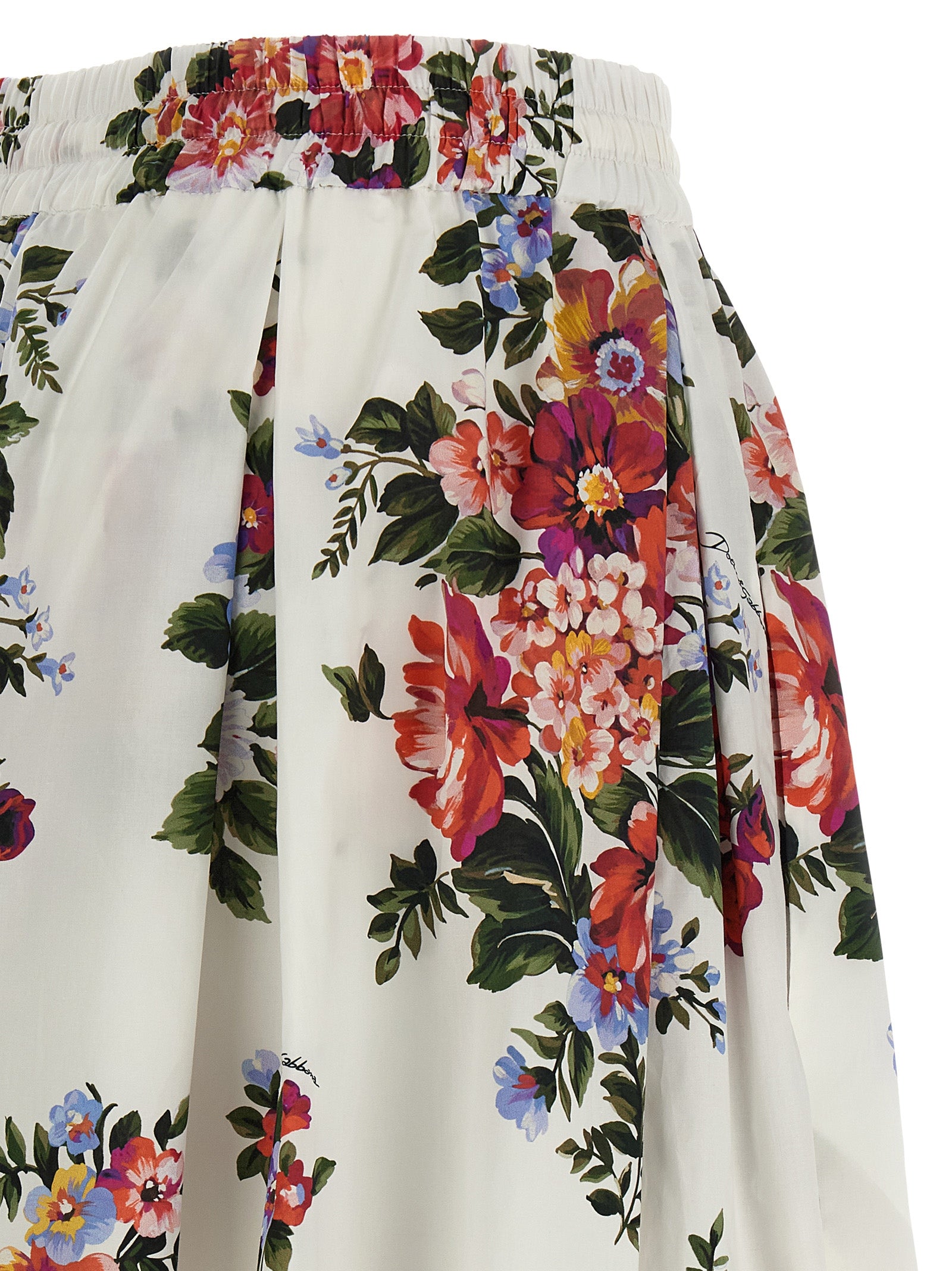 Dolce & Gabbana White Cotton Midi Women's Skirt