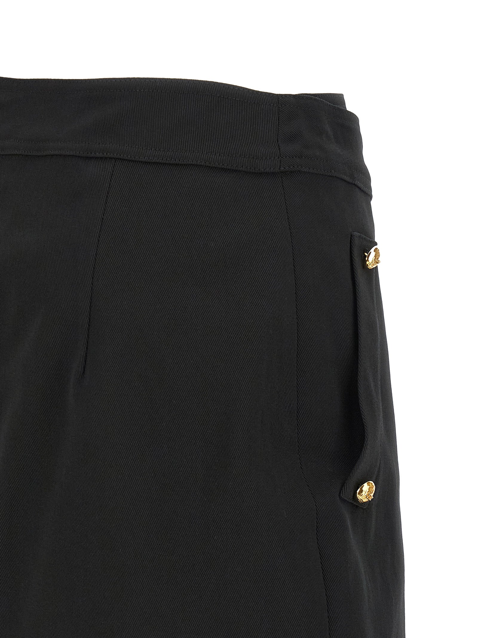 Elisabetta Franchi Black Cotton Long Women's Skirt