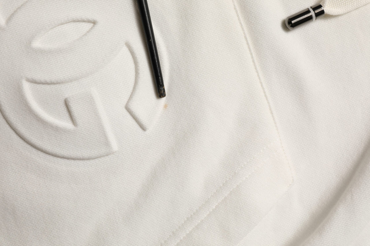 Dolce & Gabbana White Logo Hooded PulloverSweatshirt Men's Sweater (Pre-Owned)