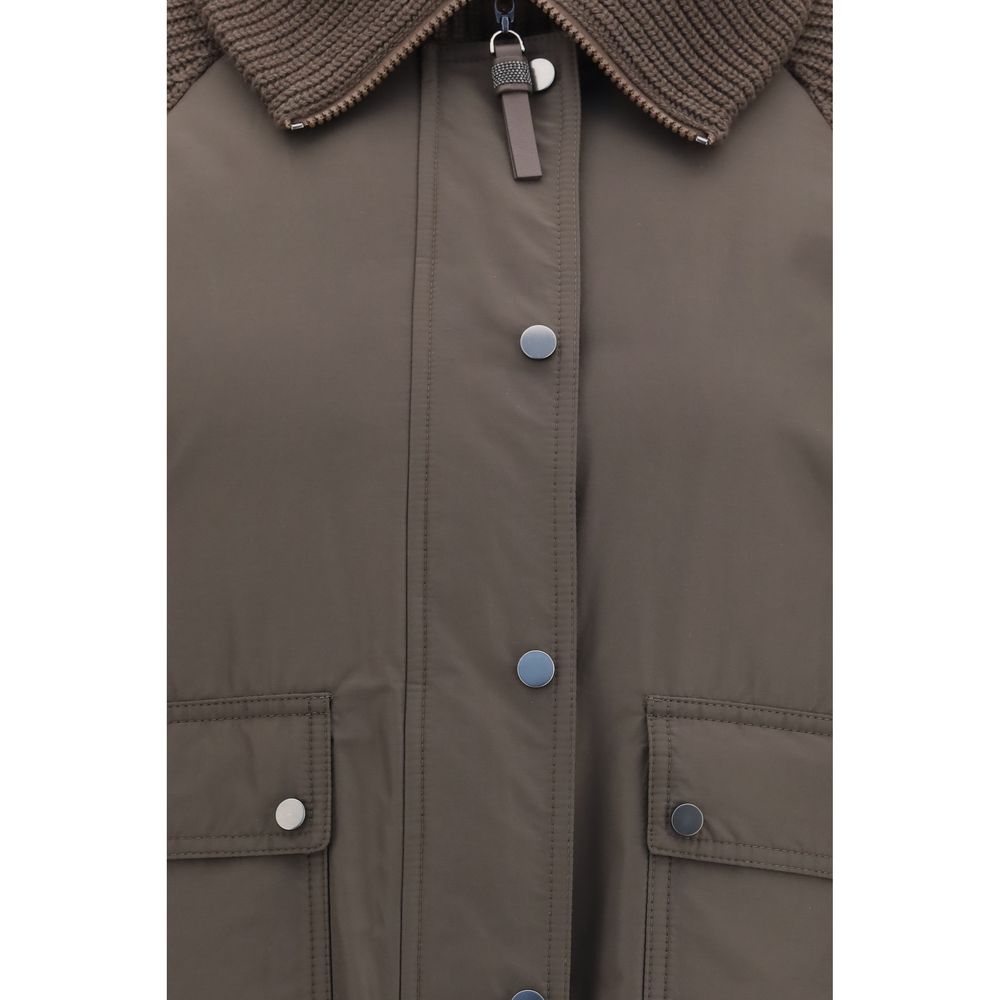 Brunello Cucinelli Brown Polyester Full-Length Women's Jacket