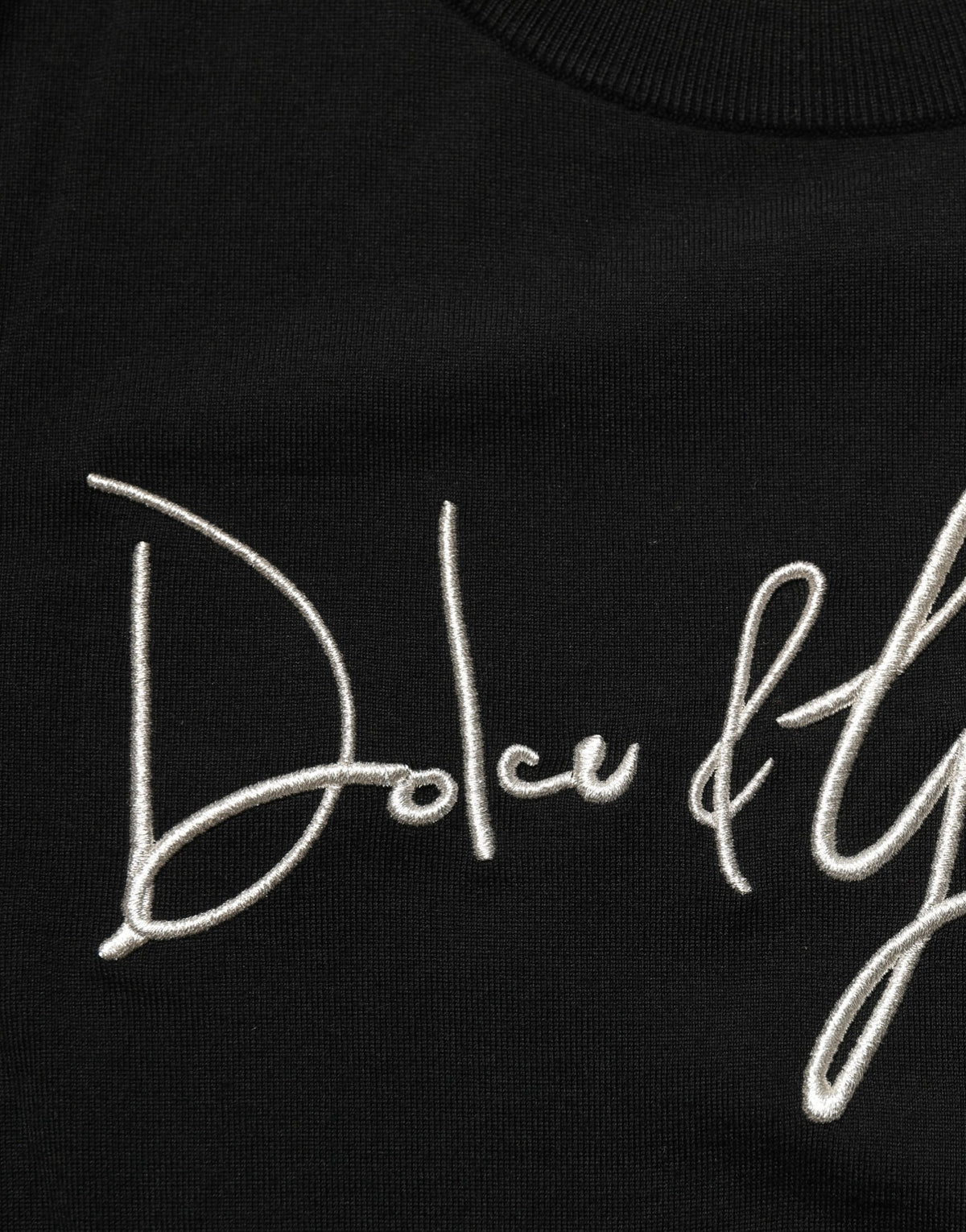 Dolce & Gabbana Black DG Embroidered Crew Neck Pullover Men Men's Sweater (Pre-Owned)