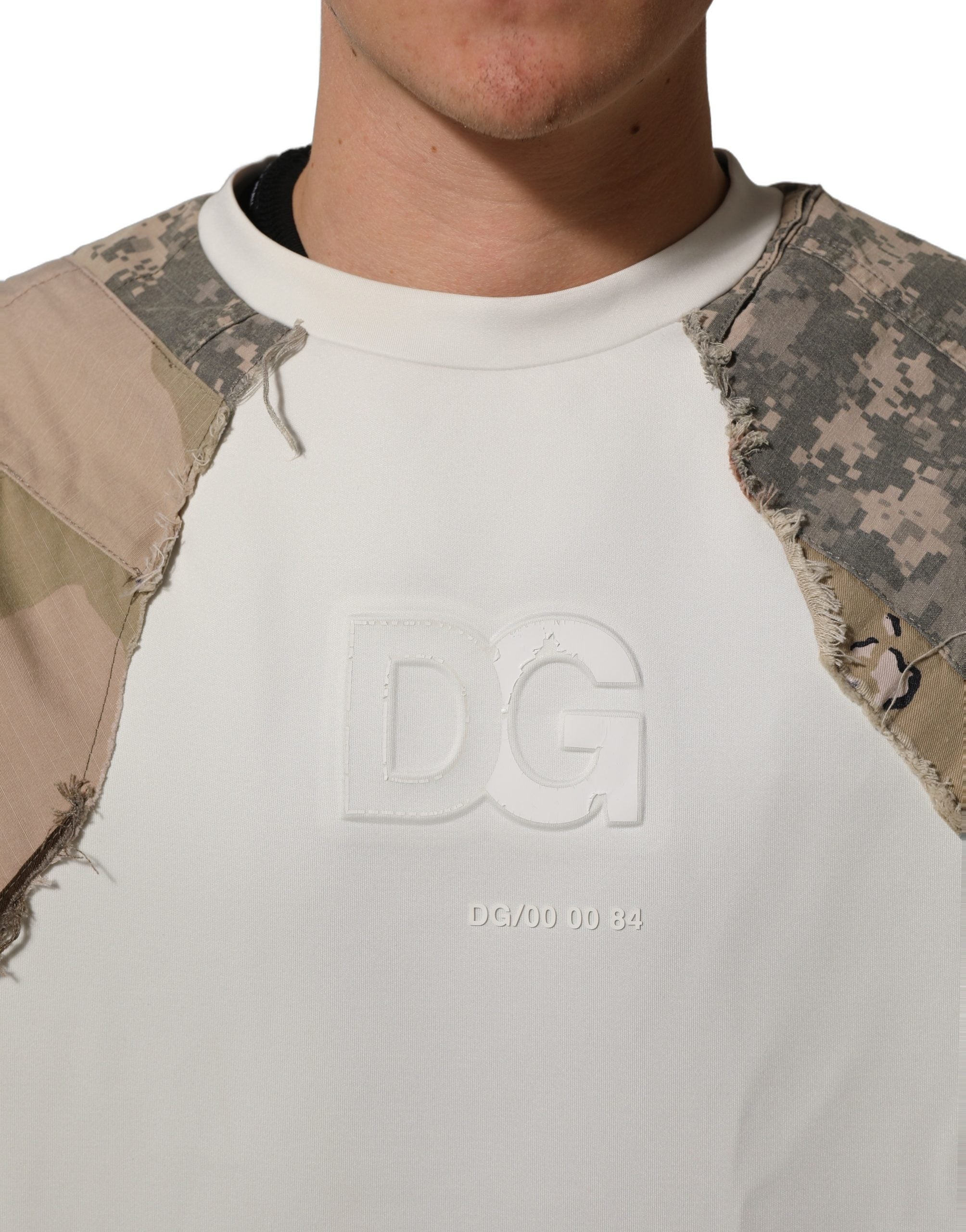 Dolce & Gabbana Multicolor Camo Patchwork Sweatshirt Men's Sweater (Pre-Owned)