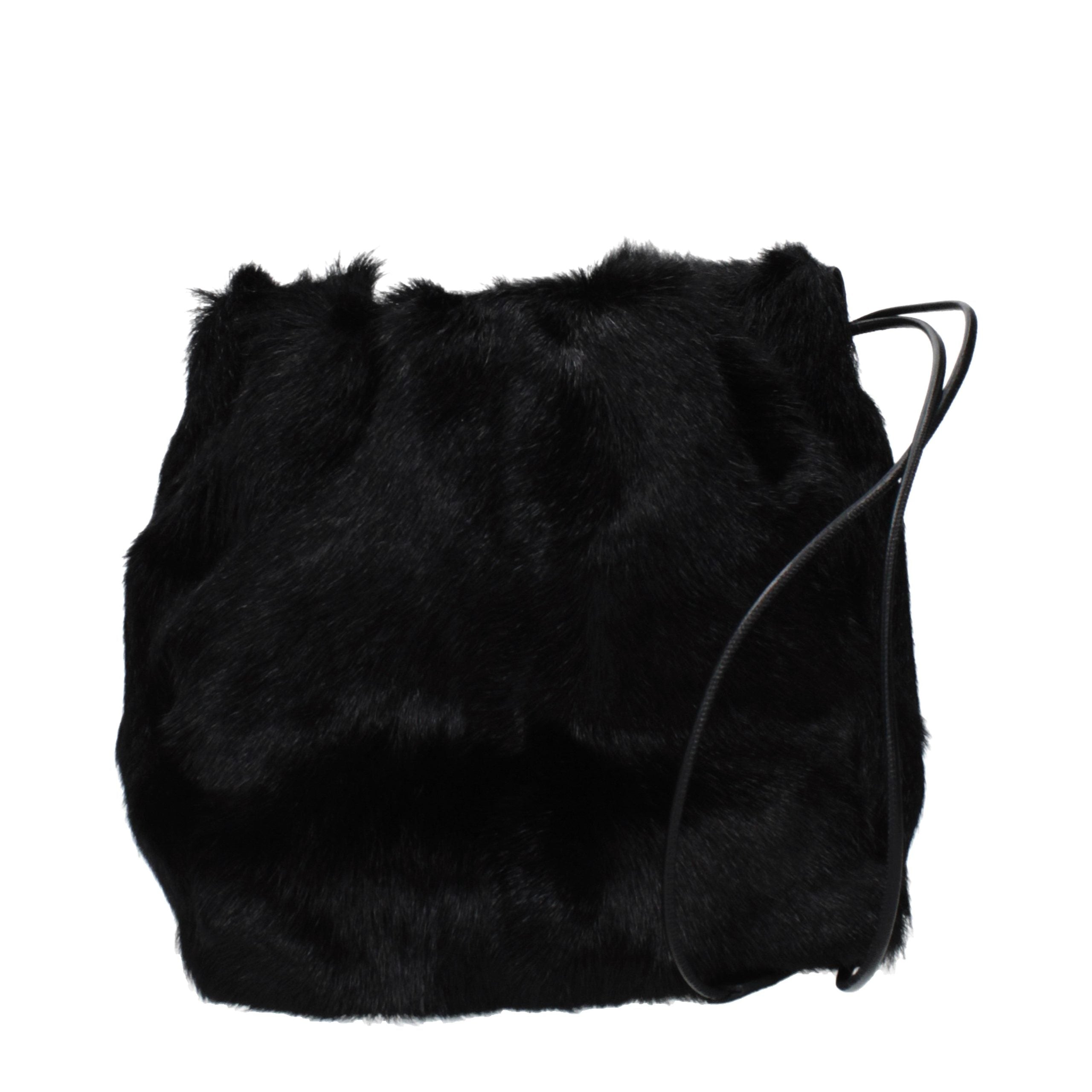 Jil Sander Black Fur Shoulder Women's Bag