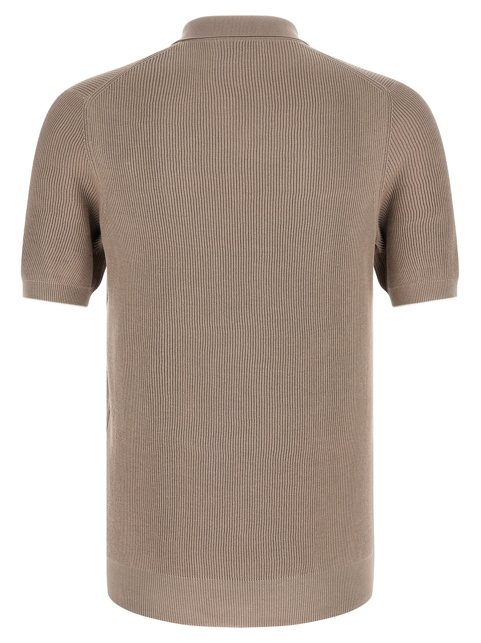 Brunello Cucinelli Brown Cotton Polo Men's Shirt