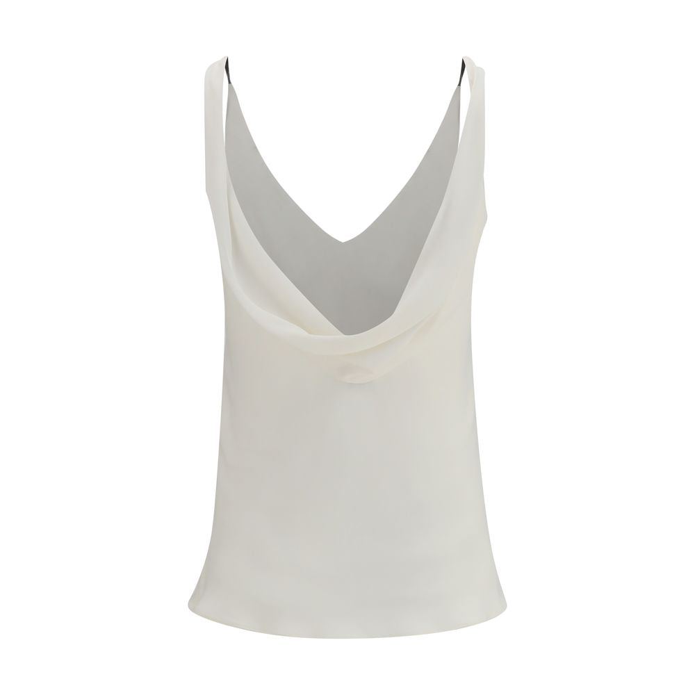 Brunello Cucinelli Beige Silk Women's Blouse