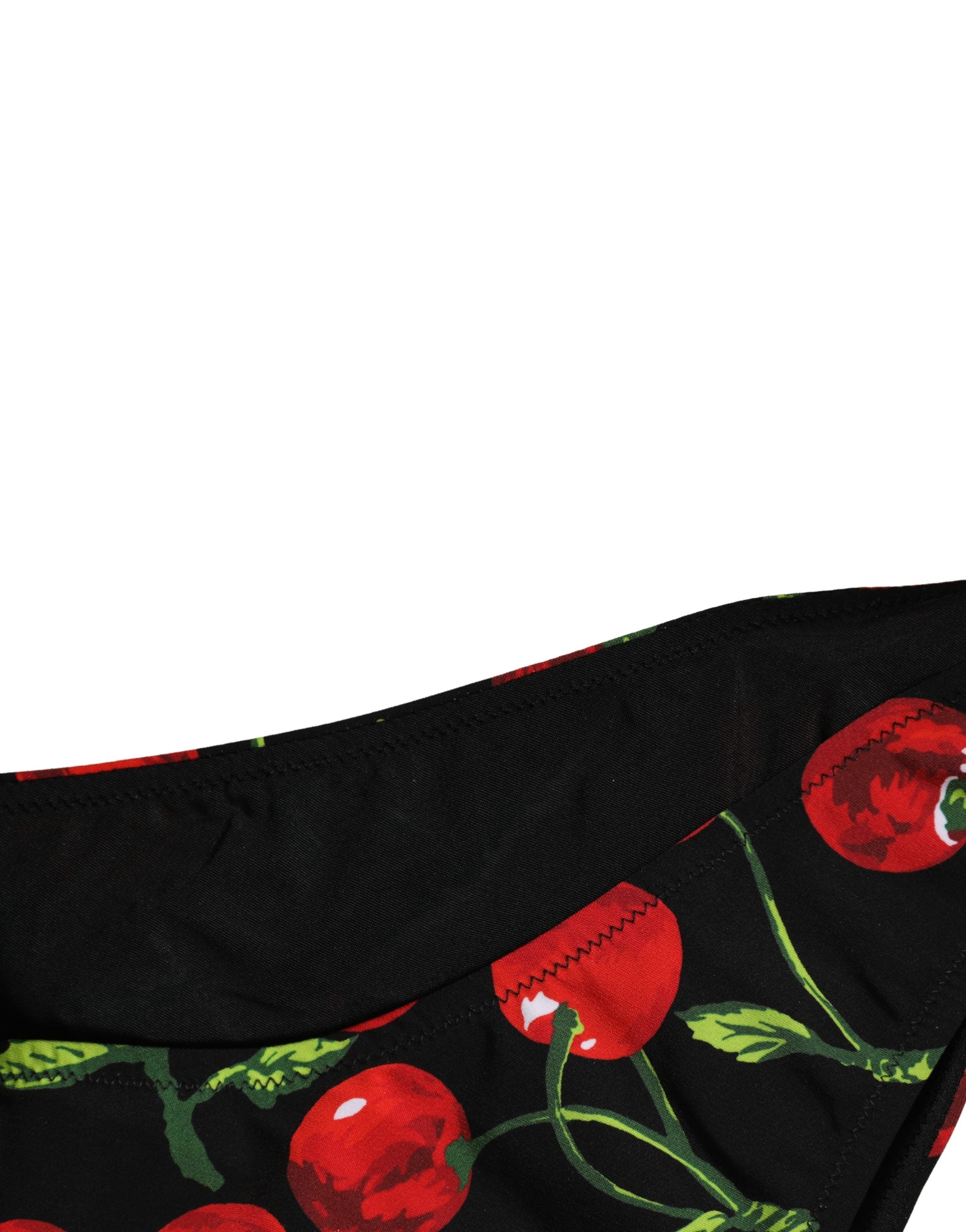Dolce & Gabbana Black Cherry Print Nylon Bikini 2 Piece Women's Swimwear (Pre-Owned)