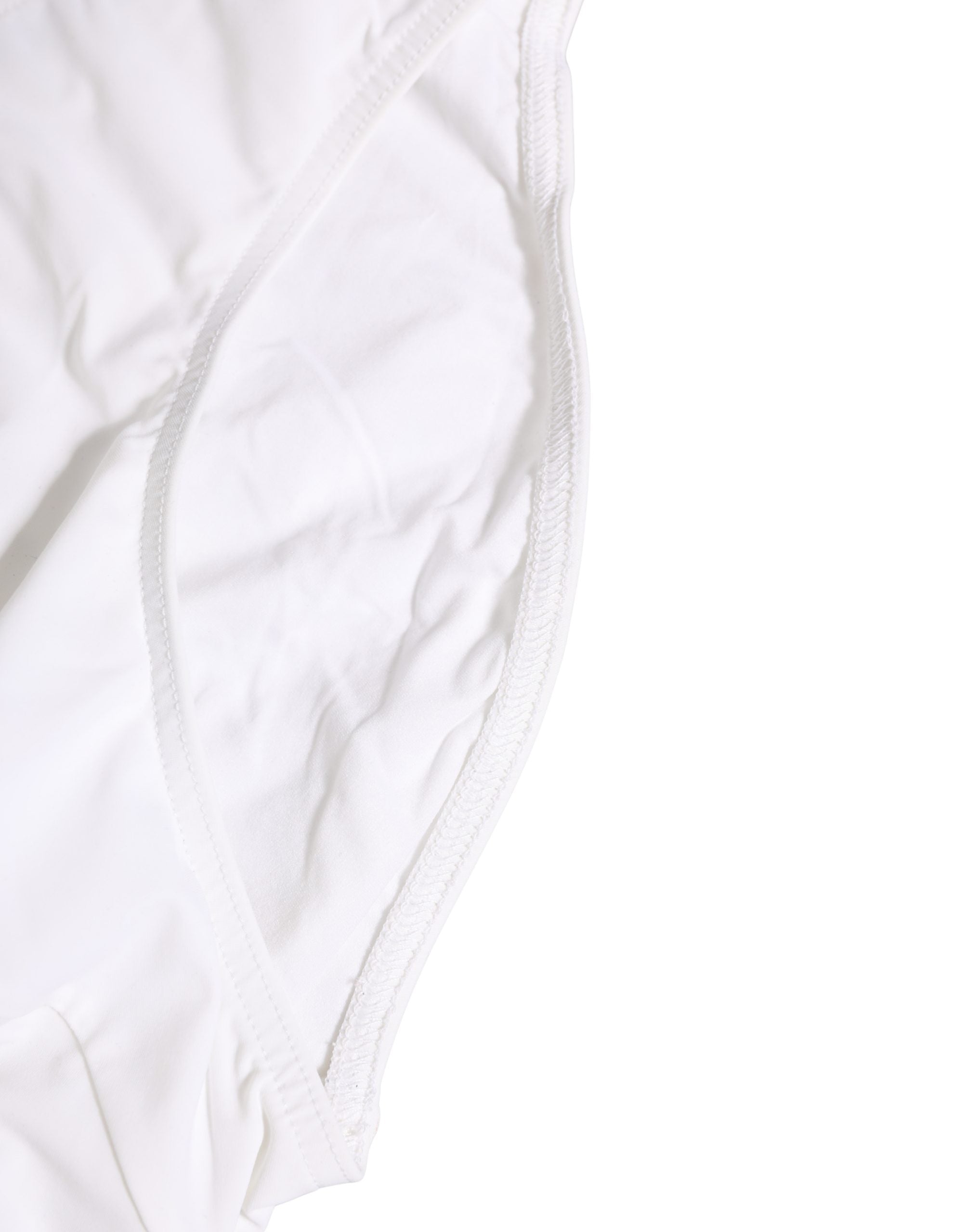 Dolce & Gabbana White Stretch Drawstring Swim Brief Men's Swimwear
