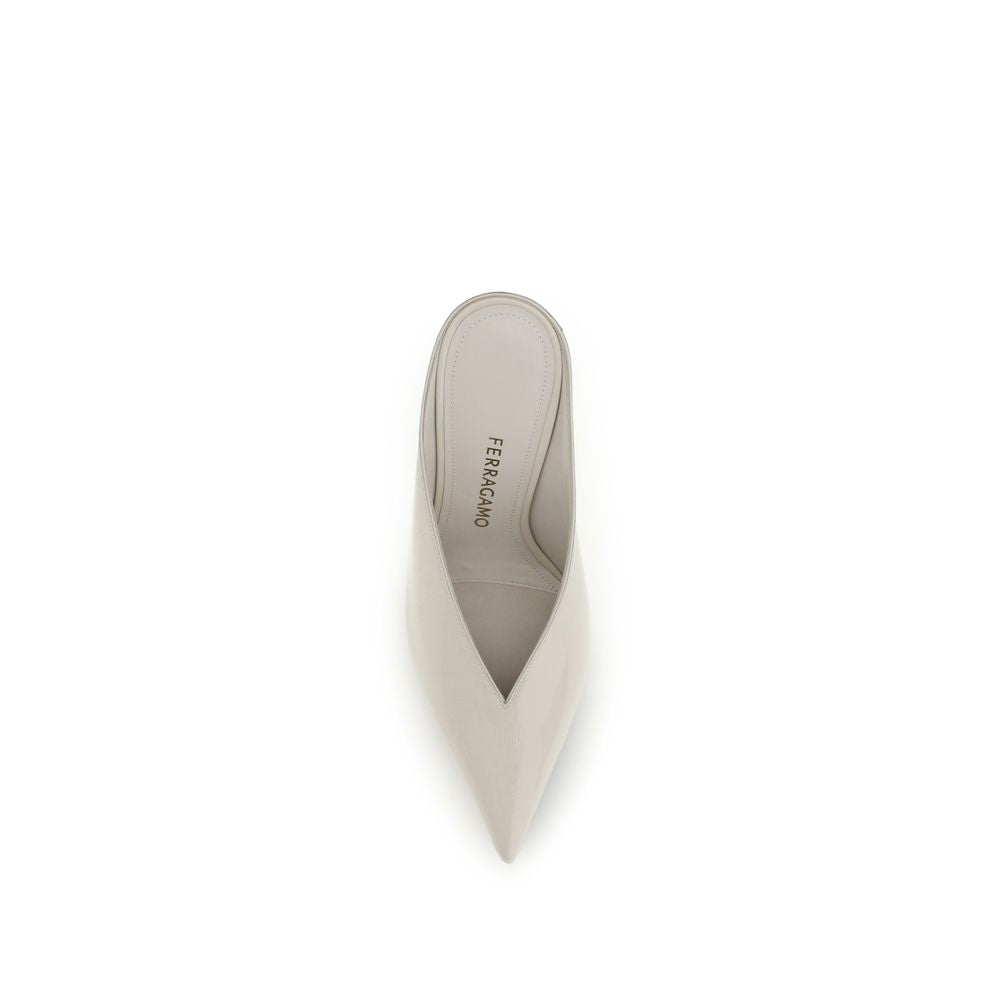 Ferragamo Beige Calf Leather Bos Taurus Women's Mules