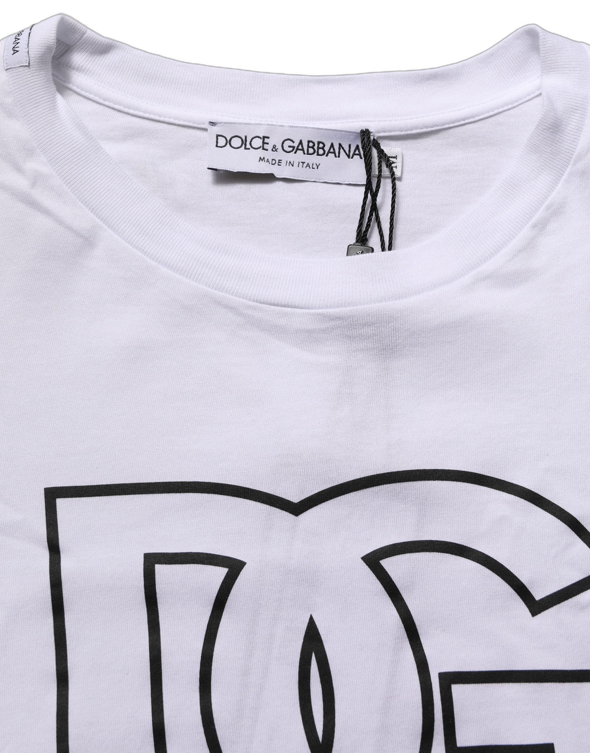Dolce & Gabbana White DG Logo Print Short Sleeves Men Men's T-shirt (Pre-Owned)