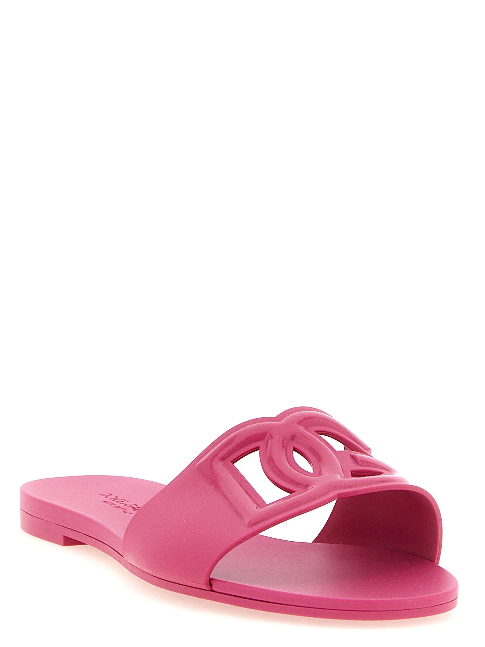 Dolce & Gabbana Fuchsia Polyurethane Women's Slides