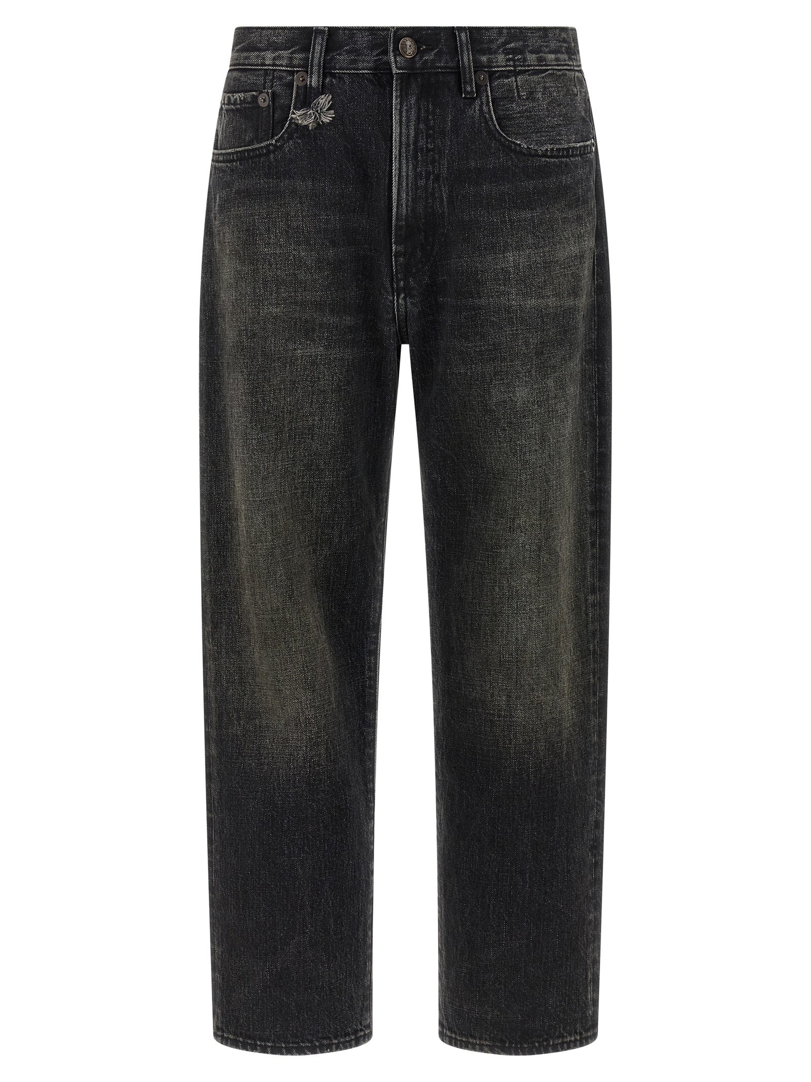 R13 Black Cotton Straight-Leg Women's Jeans