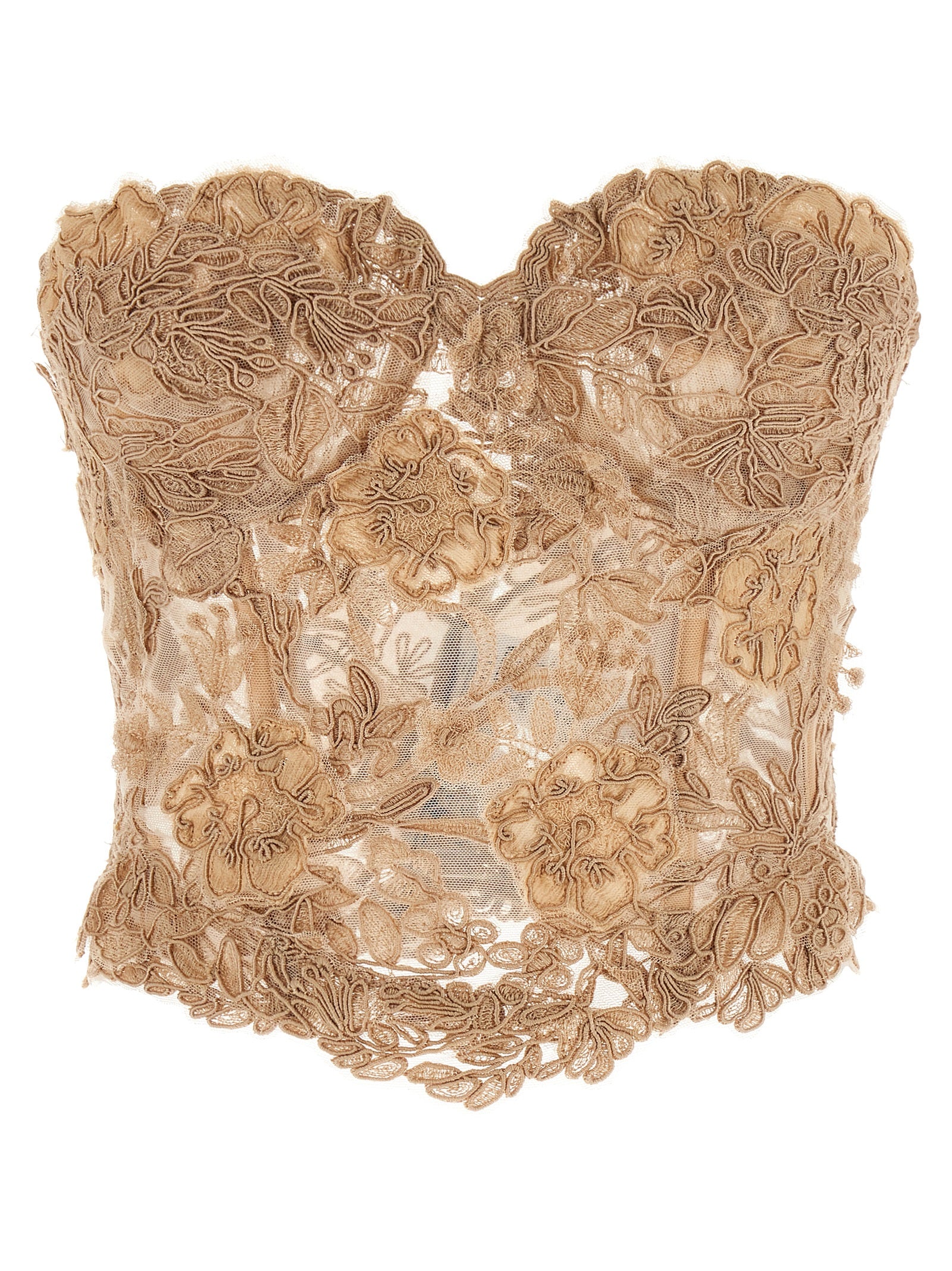 Ermanno Scervino Beige Cotton Tank Women's Tops