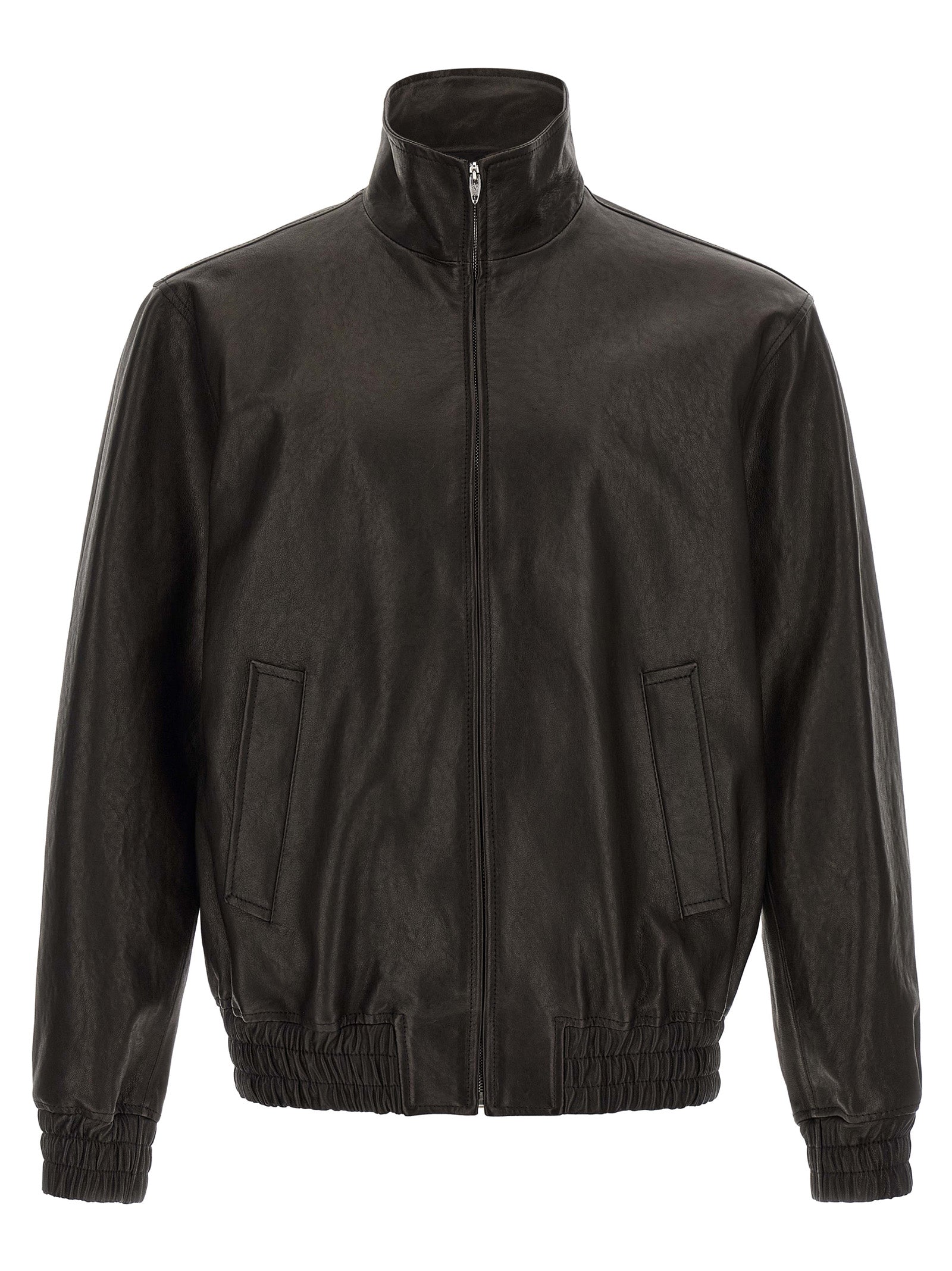 Valentino Garavani Black Calfskin Leather Men's Jacket