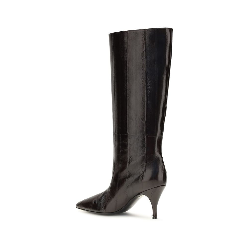 Herbert Levine Brown Calf Leather Bos Taurus Women's Boots