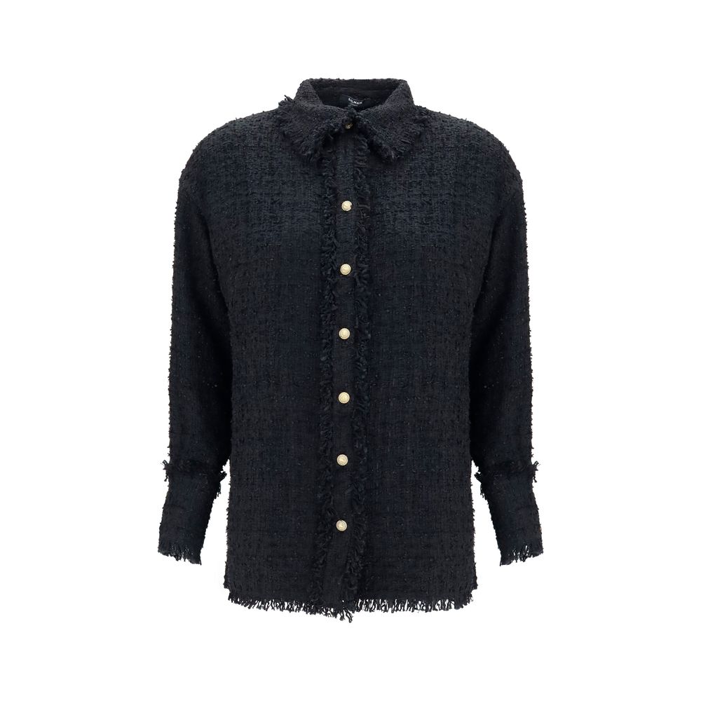 Balmain Black Polyamide Pattern Women's Shirt