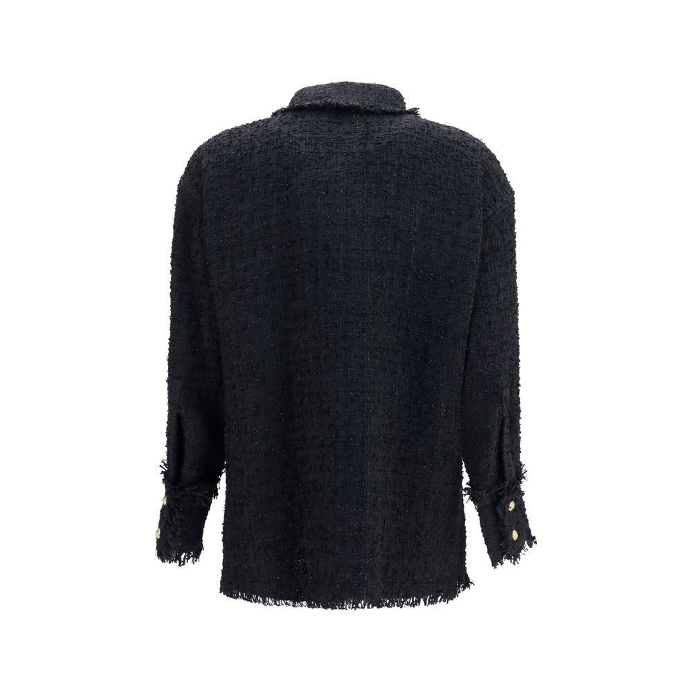 Balmain Black Polyamide Pattern Women's Shirt