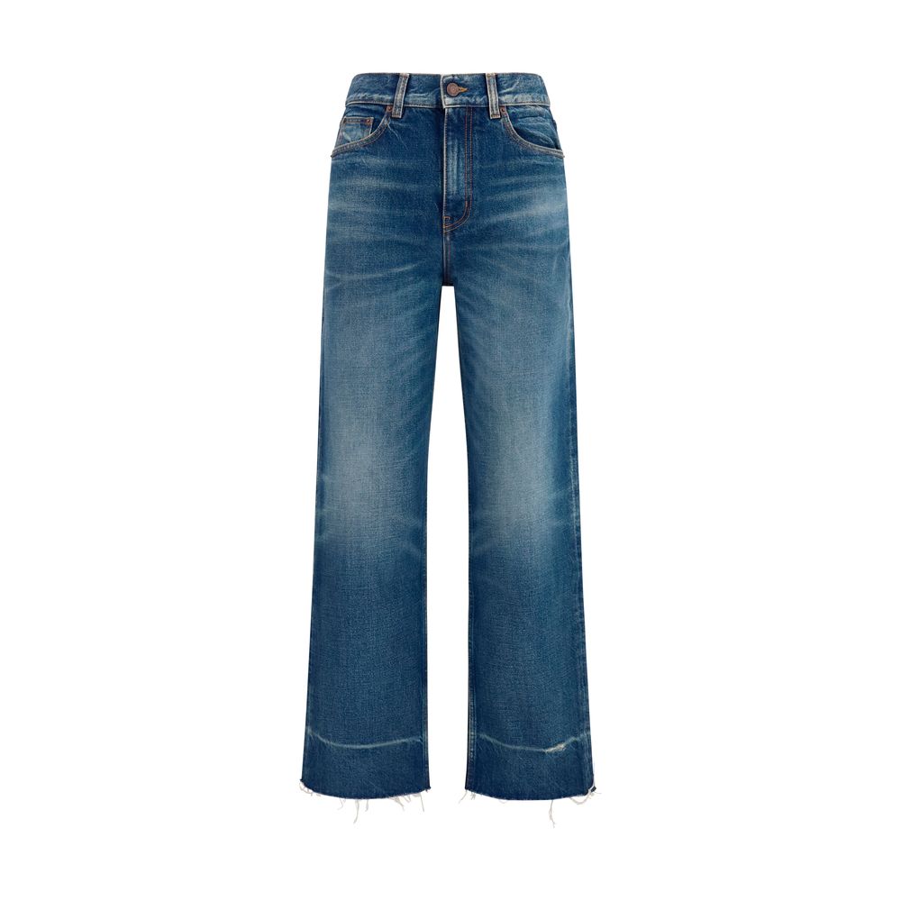 Chloé Blue Cotton Bootcut Women's Jeans