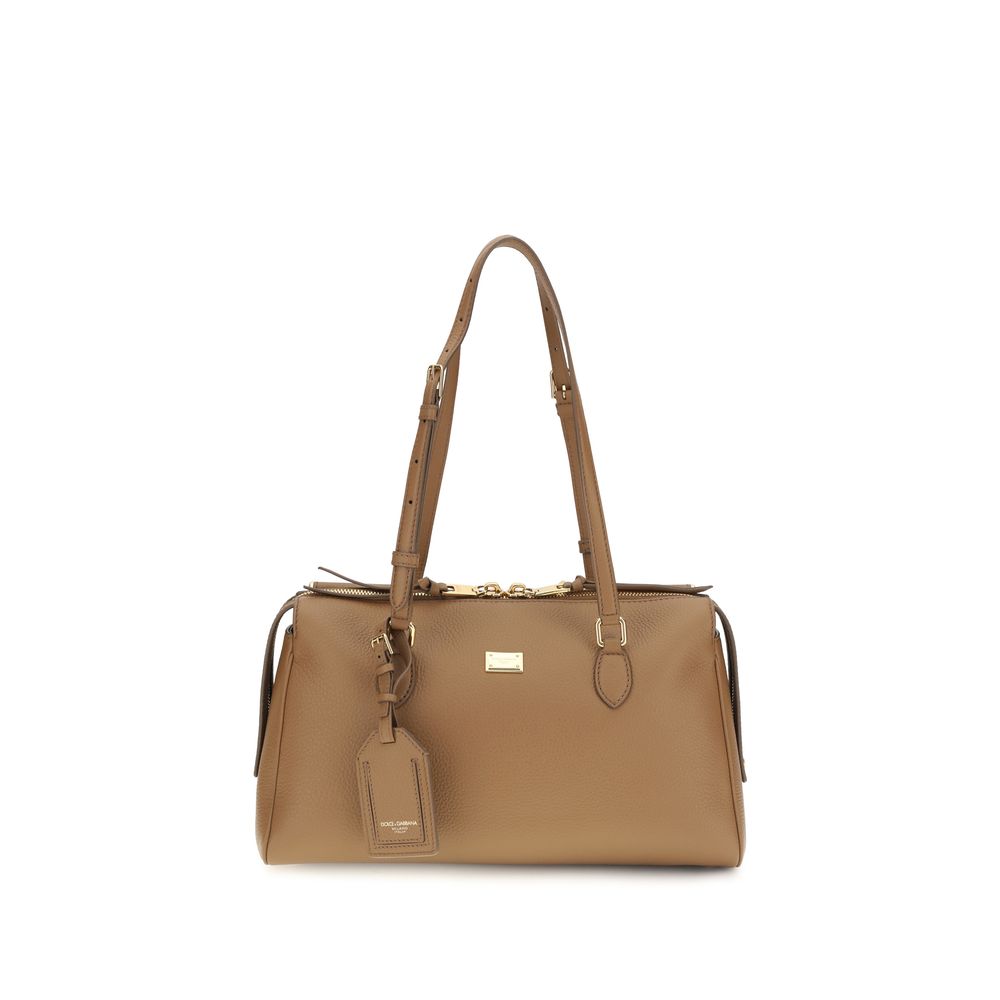 Dolce & Gabbana Beige Calf Leather Bos Taurus Women's Handbag