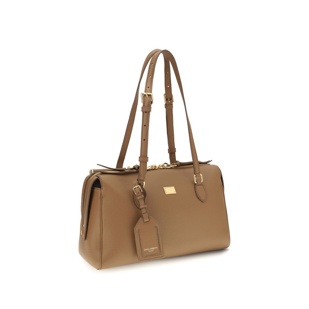 Dolce & Gabbana Beige Calf Leather Bos Taurus Women's Handbag
