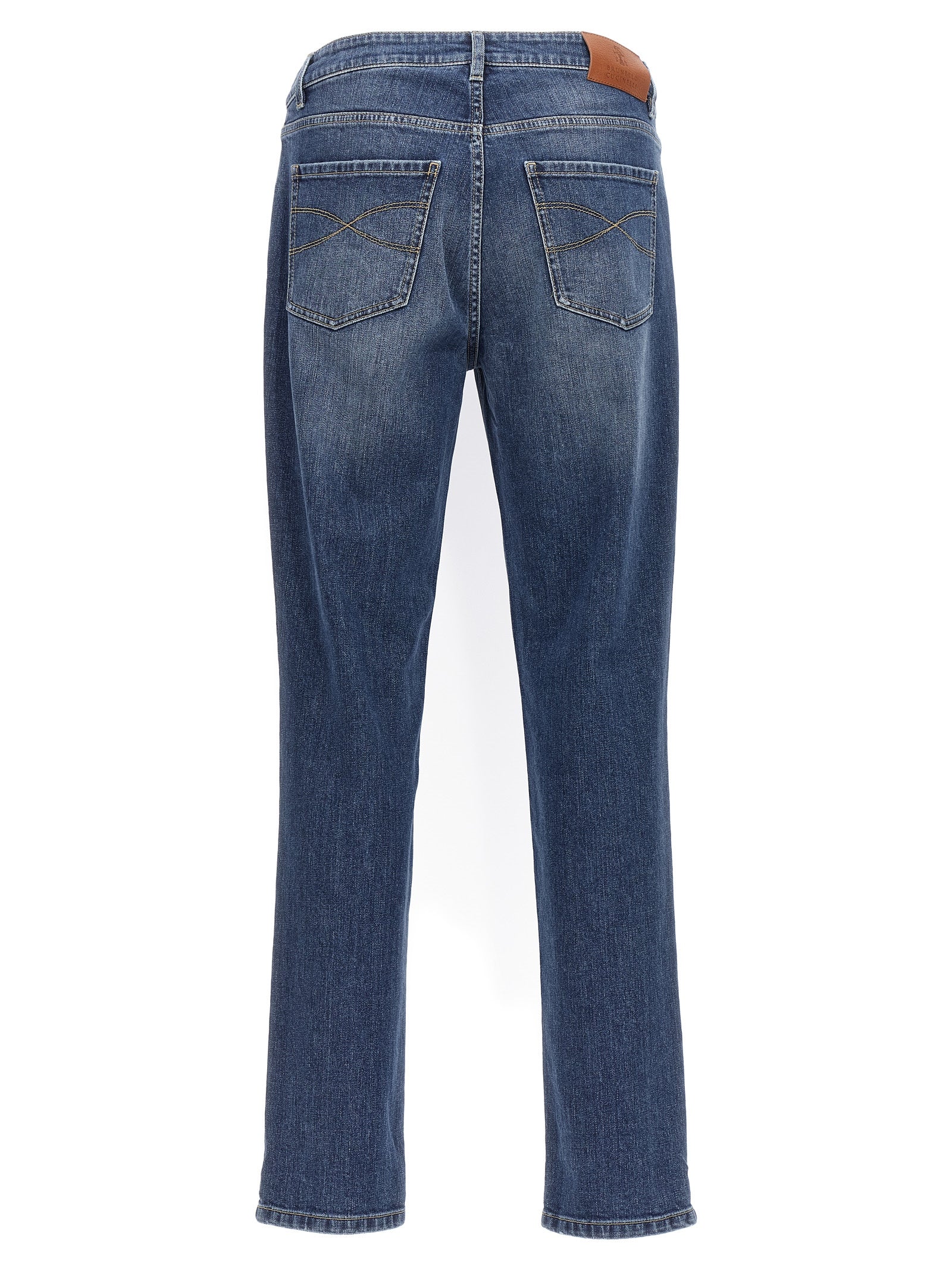 Brunello Cucinelli Blue Cotton Slim Fit Men's Jeans