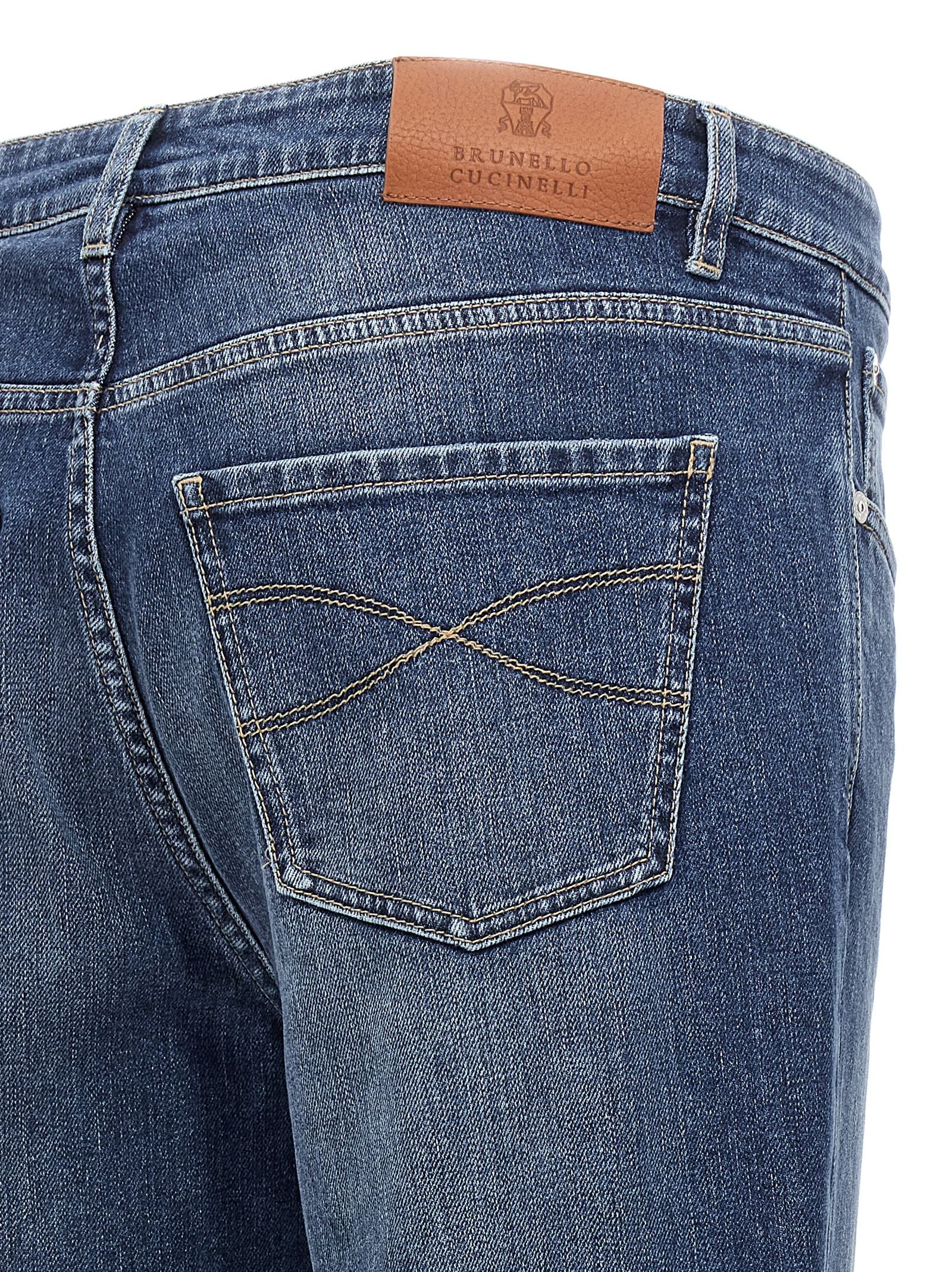 Brunello Cucinelli Blue Cotton Slim Fit Men's Jeans