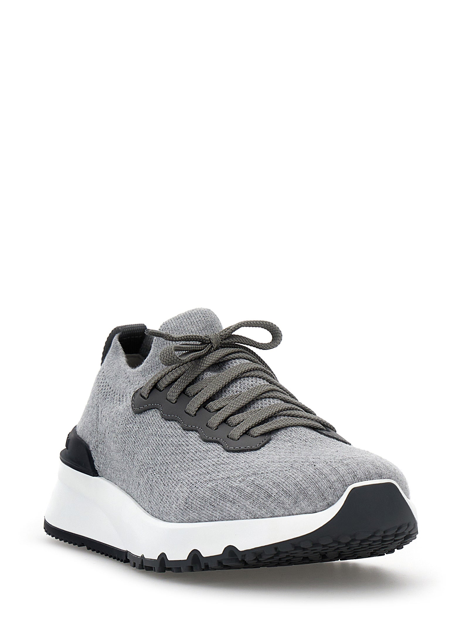 Brunello Cucinelli Gray Cotton Athletic Men's Sneakers