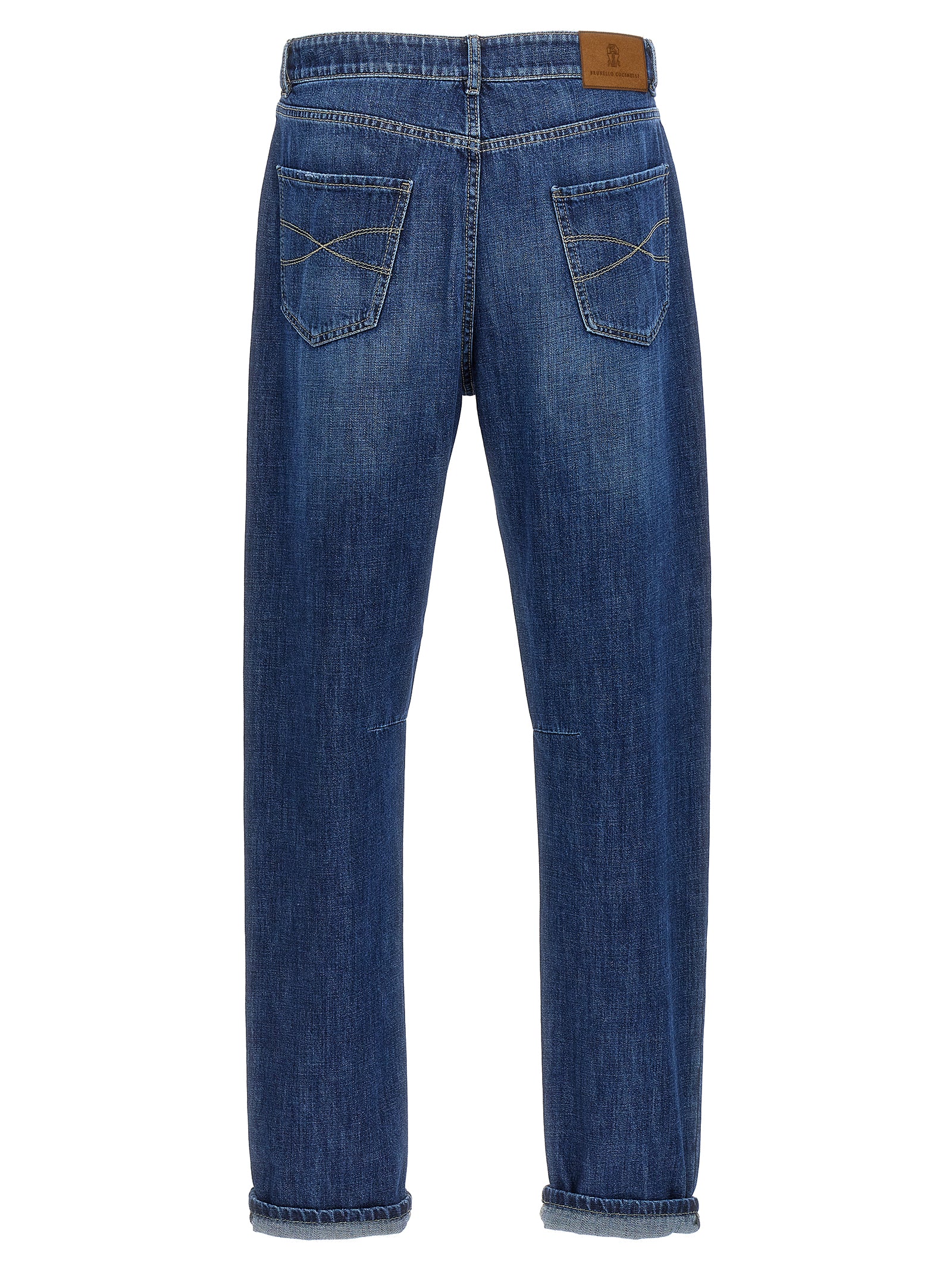 Brunello Cucinelli Blue Cotton Relaxed Fit Men's Jeans