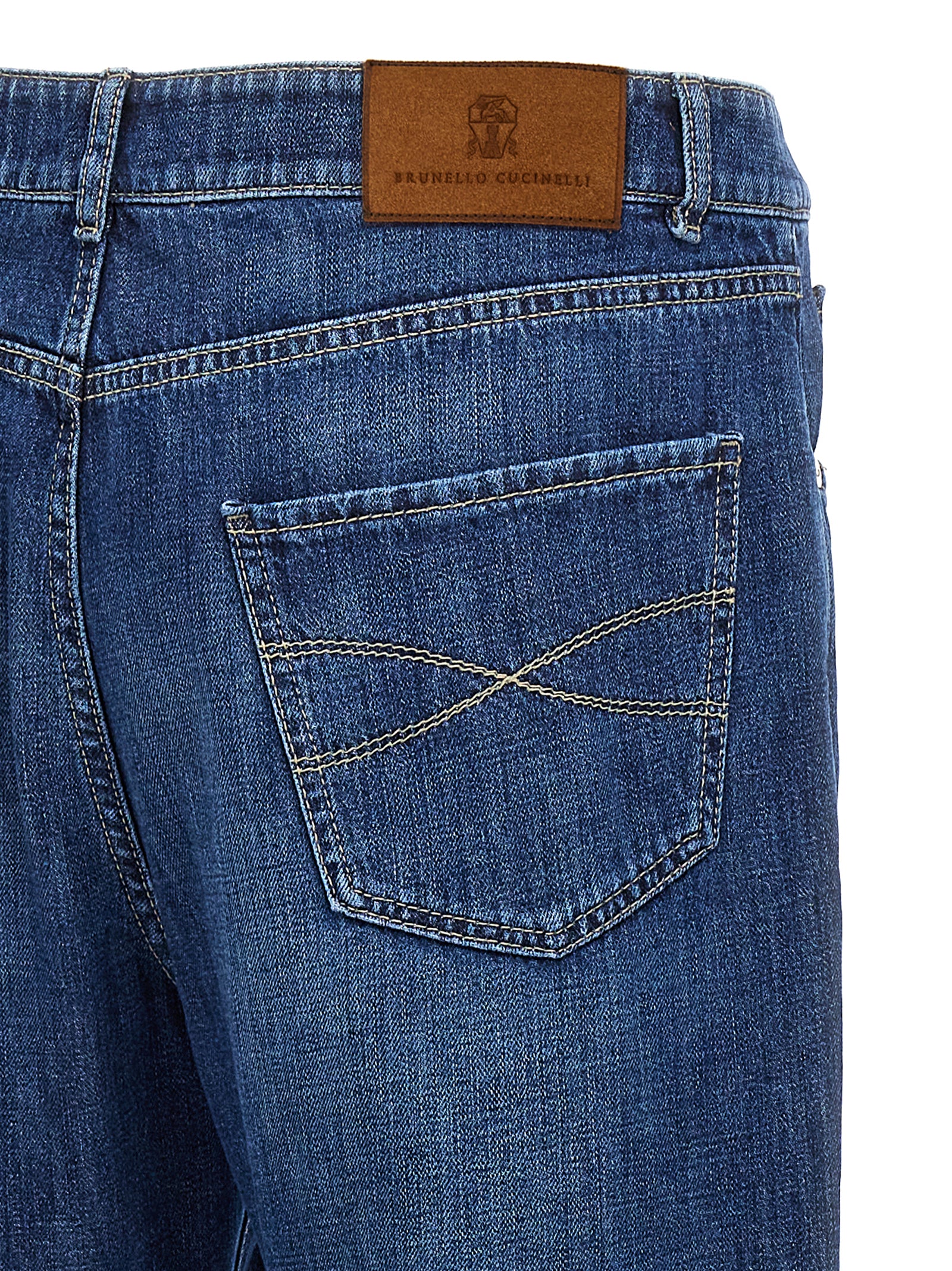 Brunello Cucinelli Blue Cotton Relaxed Fit Men's Jeans