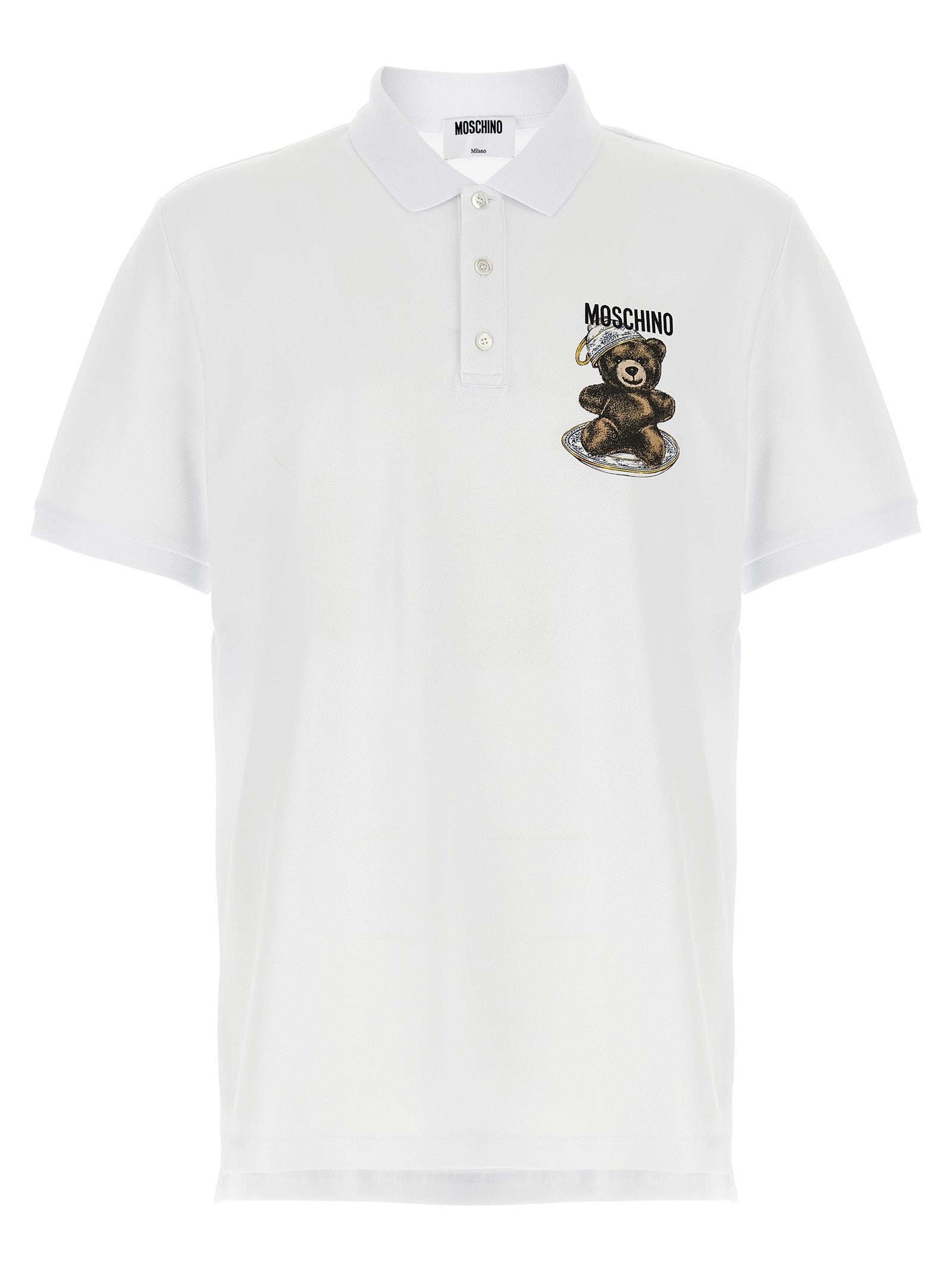 Moschino White Cotton Polo Men's Shirt