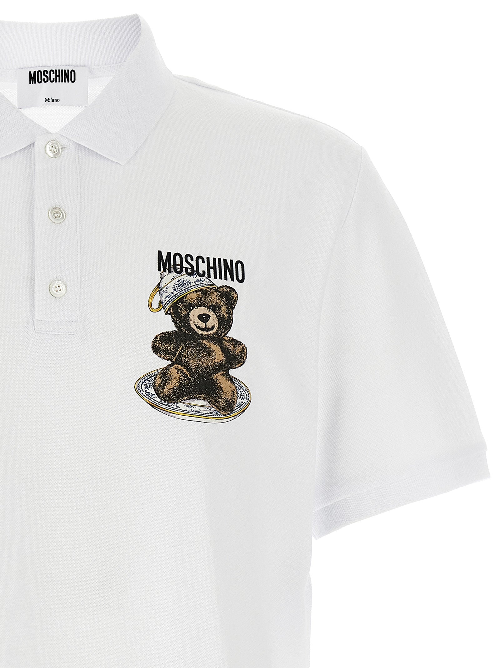 Moschino White Cotton Polo Men's Shirt