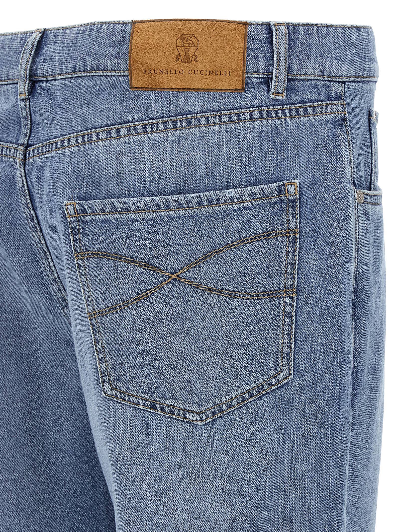 Brunello Cucinelli Blue Cotton Straight-Leg Men's Jeans