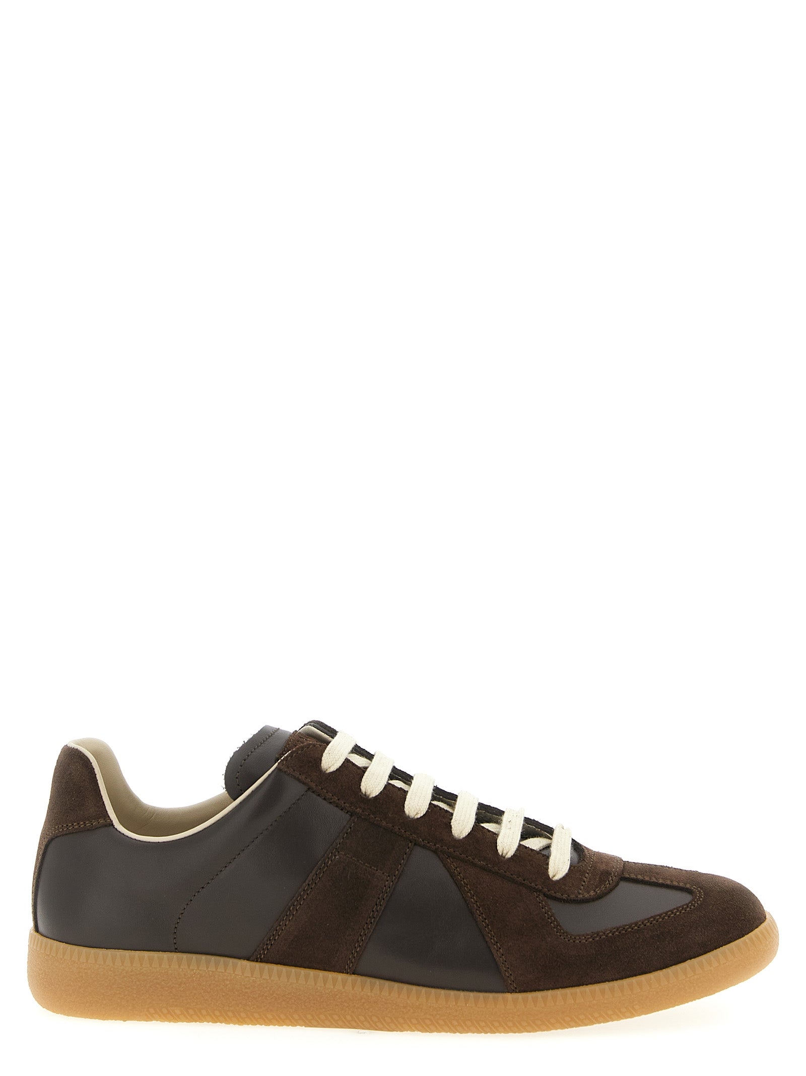 Maison Margiela Brown Calfskin Athletic Men's Sneakers